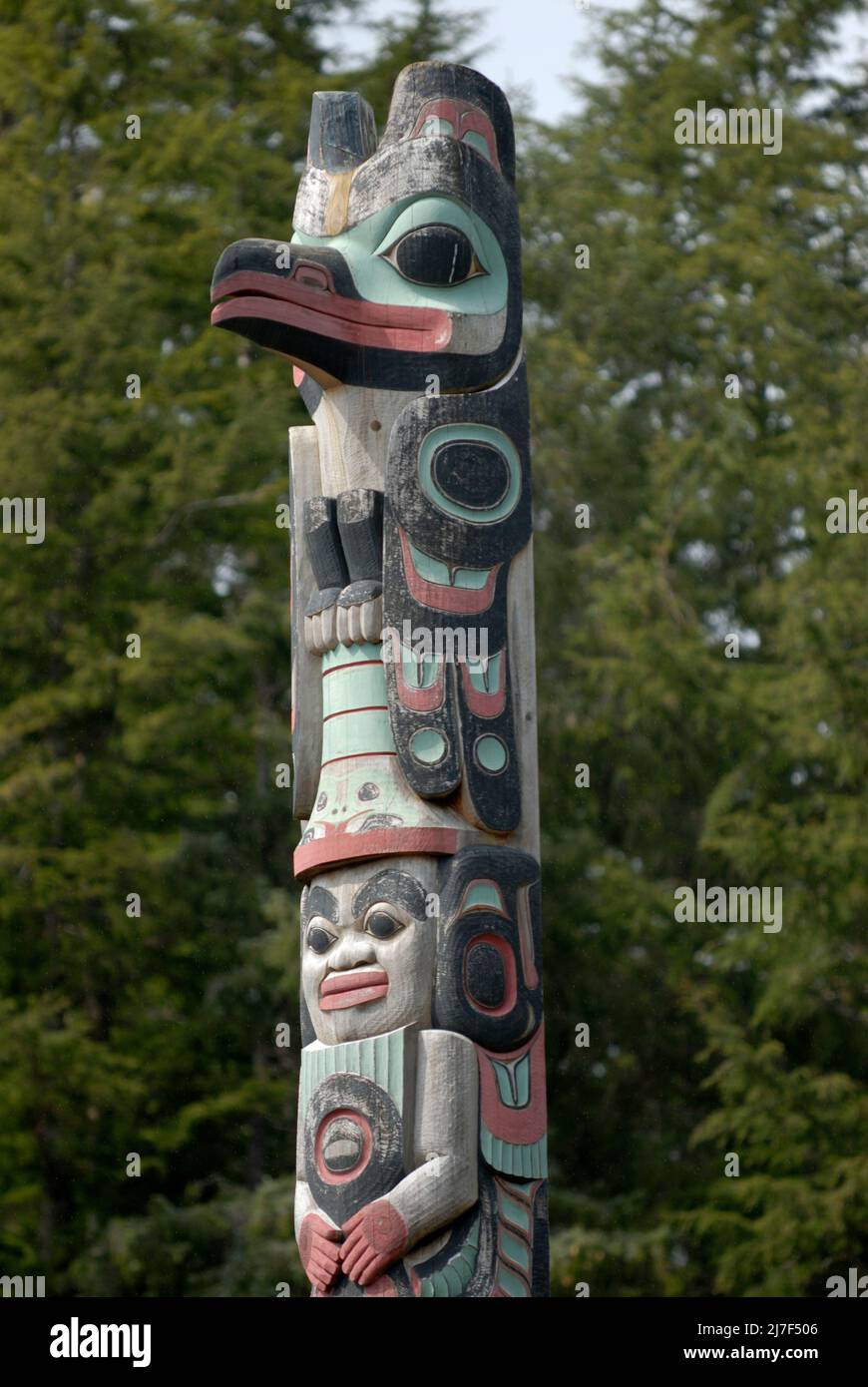 Totem pole of the Tlingit people in Alaska Stock Photo - Alamy