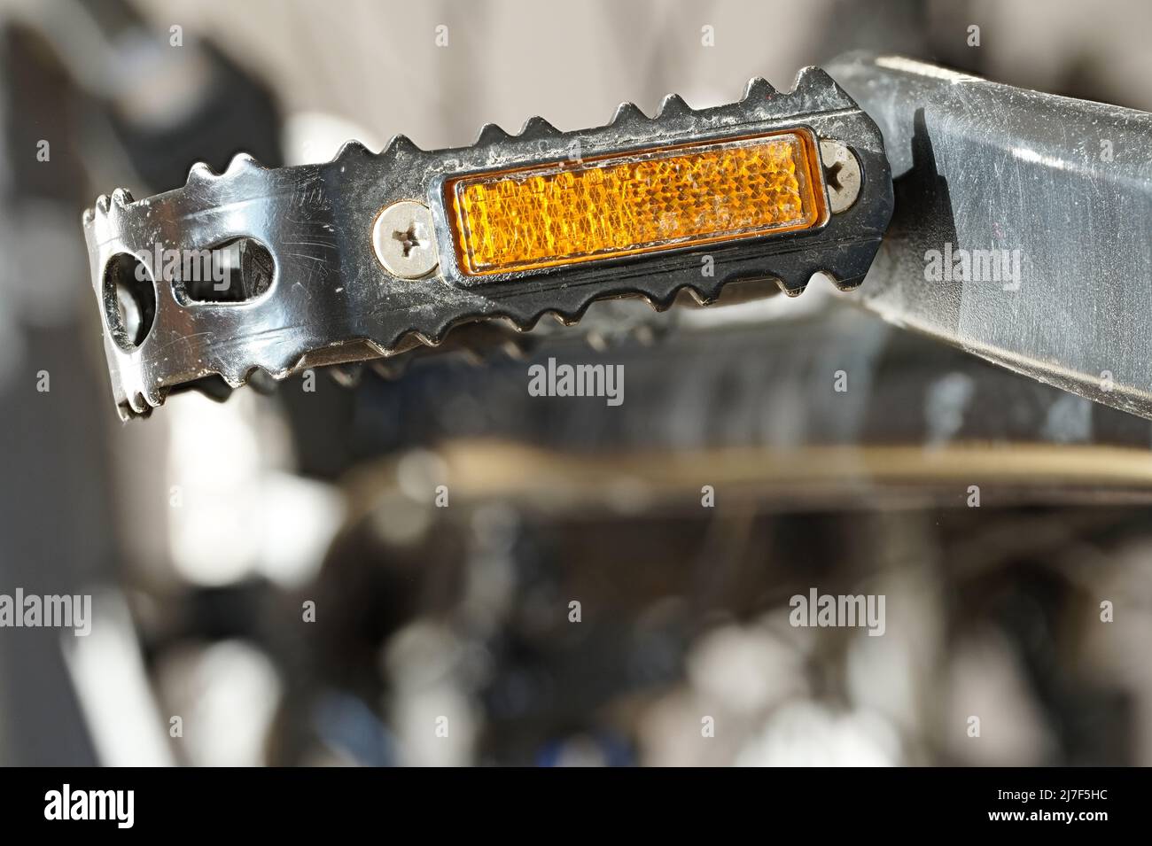 bicycle metal pedal with reflector Stock Photo Alamy
