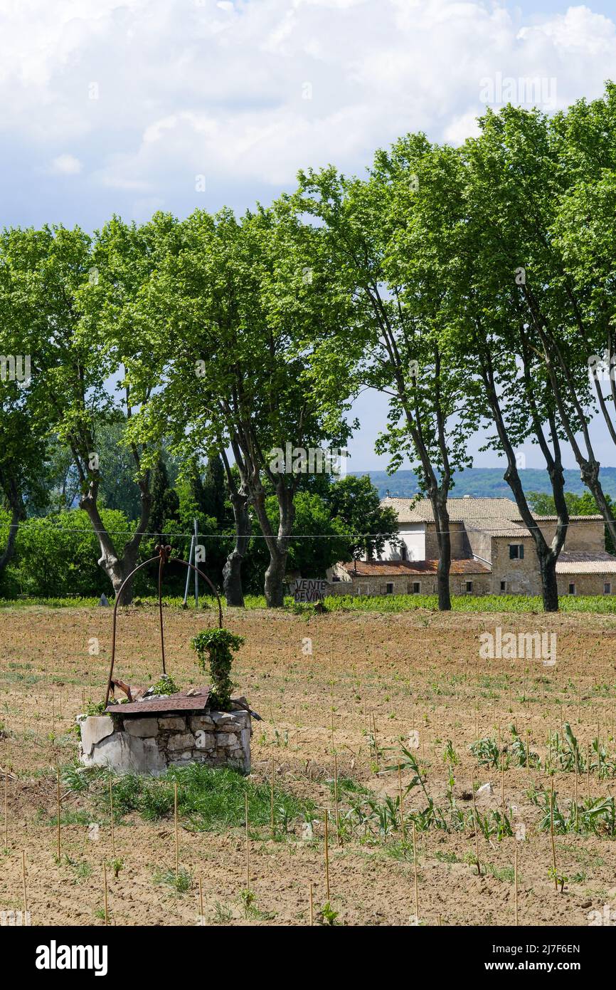 A well in a field, Pont SaintEsprit, Ardeche, France Stock Photo Alamy