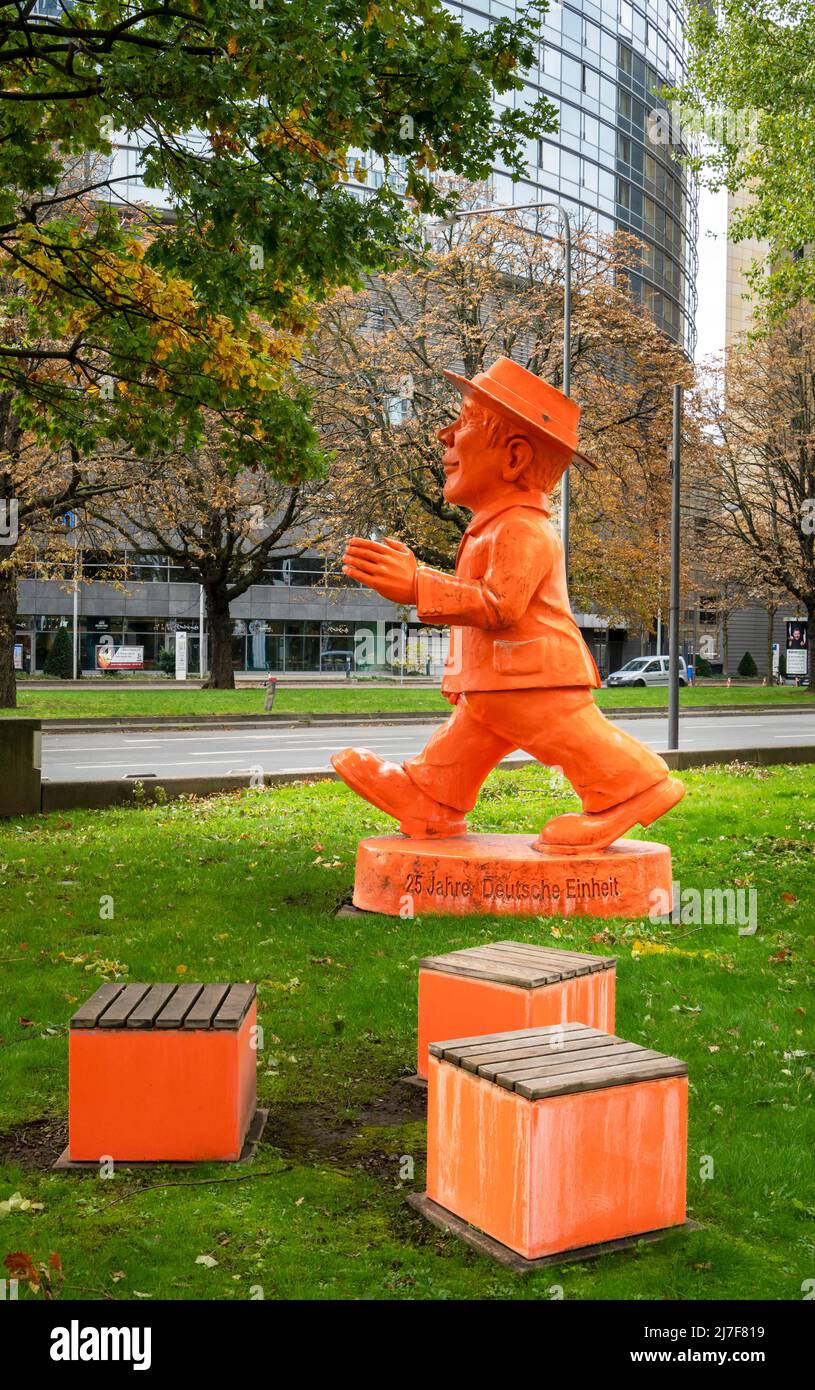 Orange Symbol In Front Of The ING Headquarters In Frankfurt Am Main Stock Photo