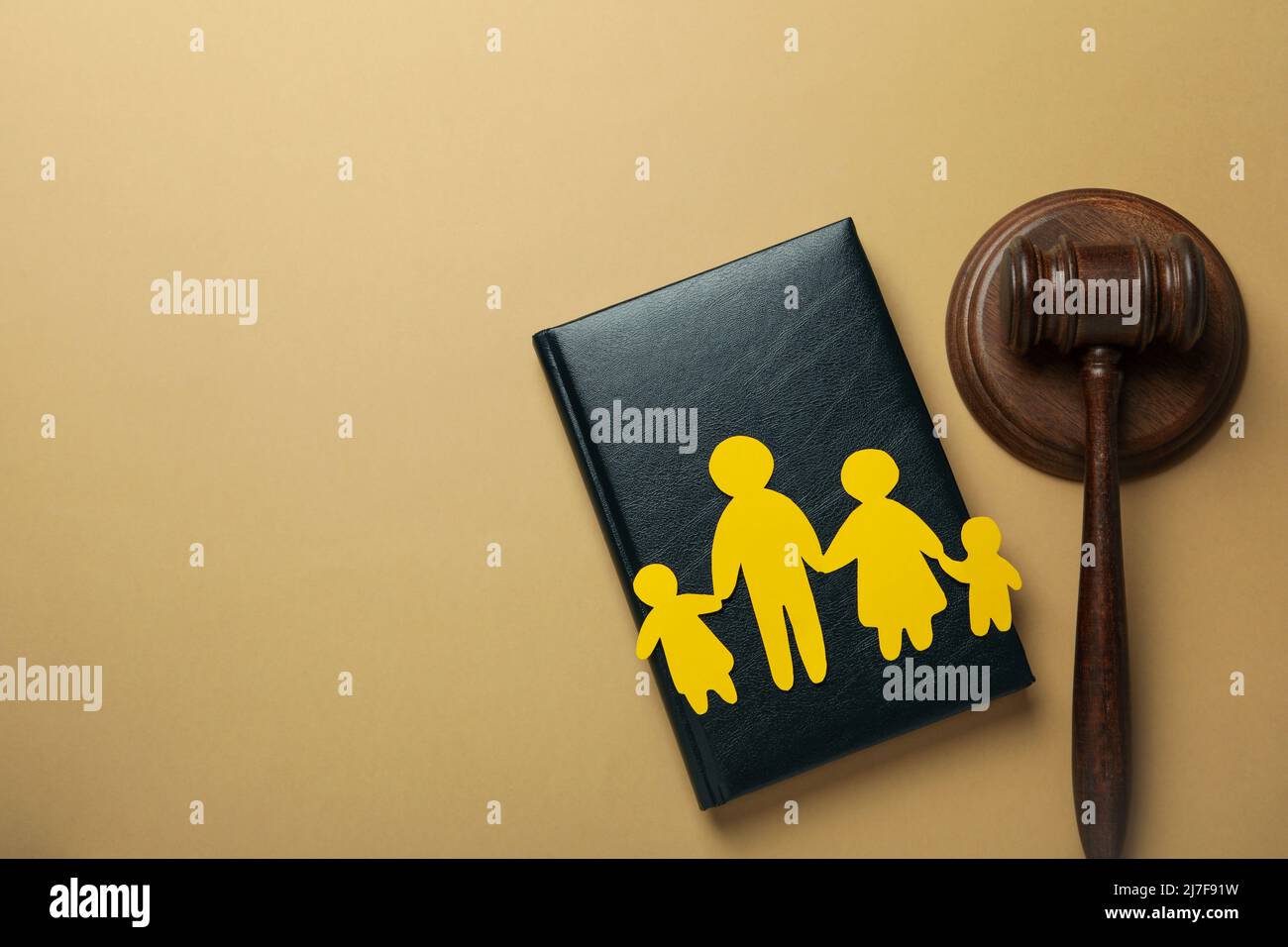 Family law concept on light brown background Stock Photo