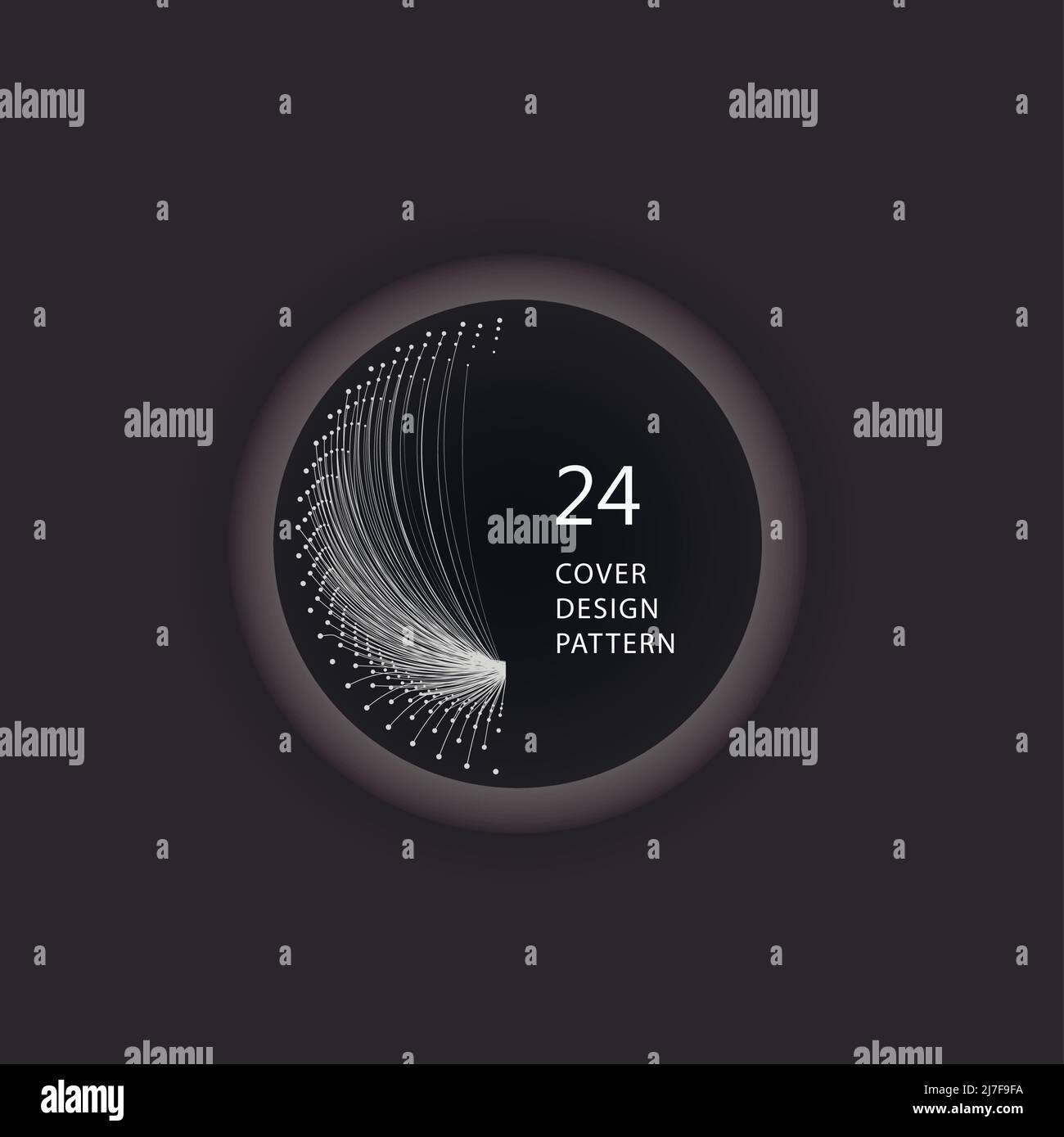 Abstract vector background, round futuristic wavy. Circle shape. Chaotic lines. Abstract wave Stock Vector
