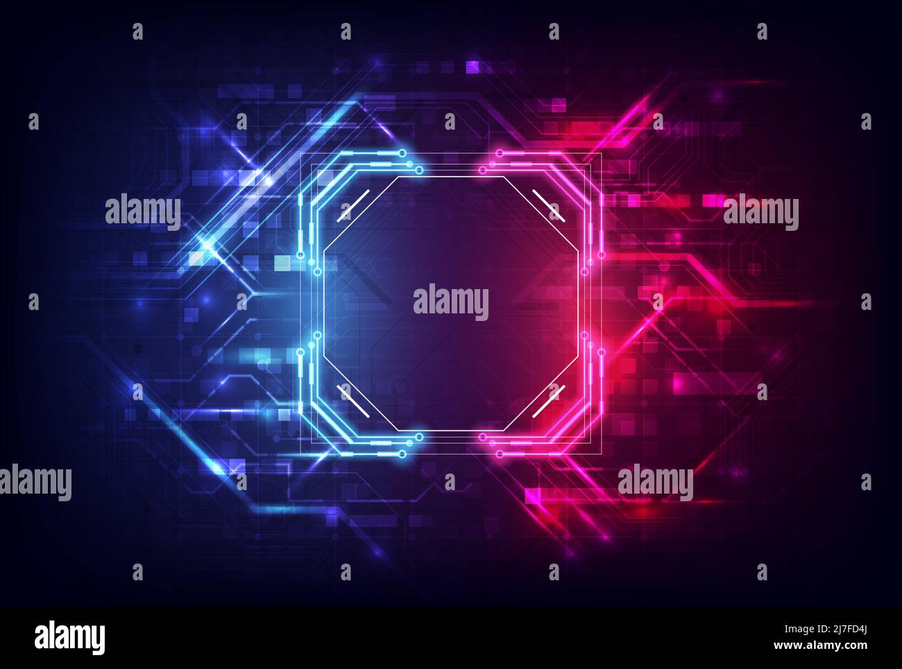 Abstract hardware and software background. Circuit board, Chip processor, Mainboard and code programmer. Hi-tech computer engineer. Pixels screen and Stock Vector