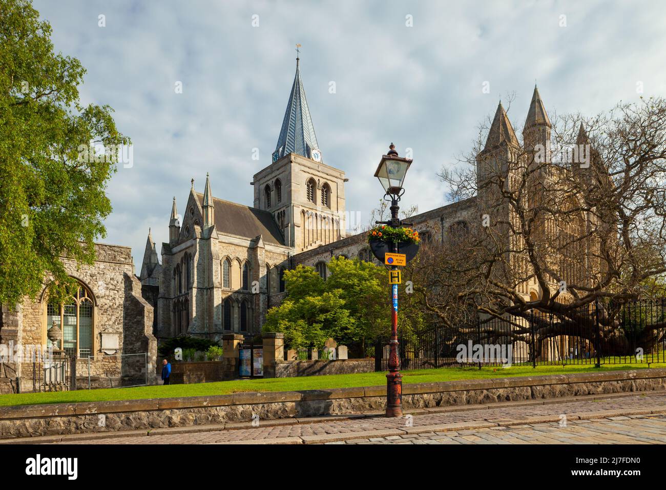 Spring afternoon at Rochester Cathedral in Kent, England. Stock Photo