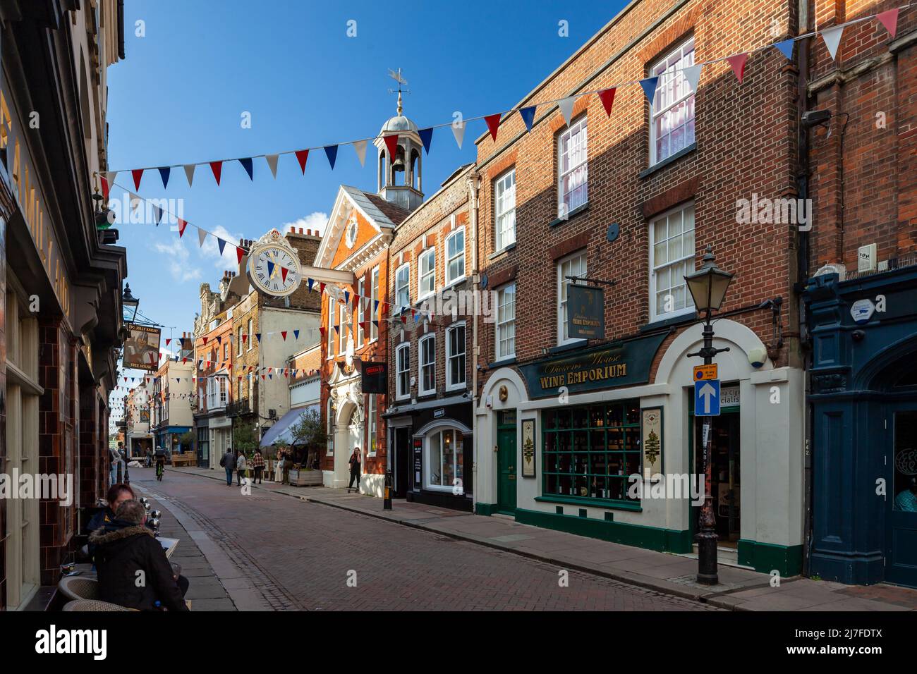 Afternoon on the High Street in Rochester, Kent, England. Stock Photo
