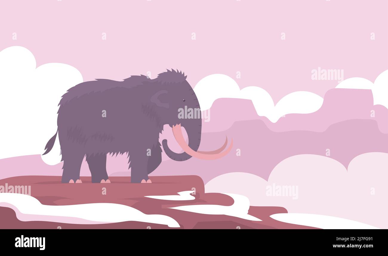 Ancient Woolly Mammoth Extinct Animal Of The Ice Age Tusks And Trunk