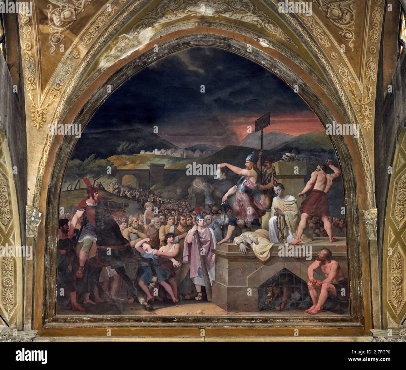 Martirio dei SS. Faustino e Giovita affresco G. Sogni 1850