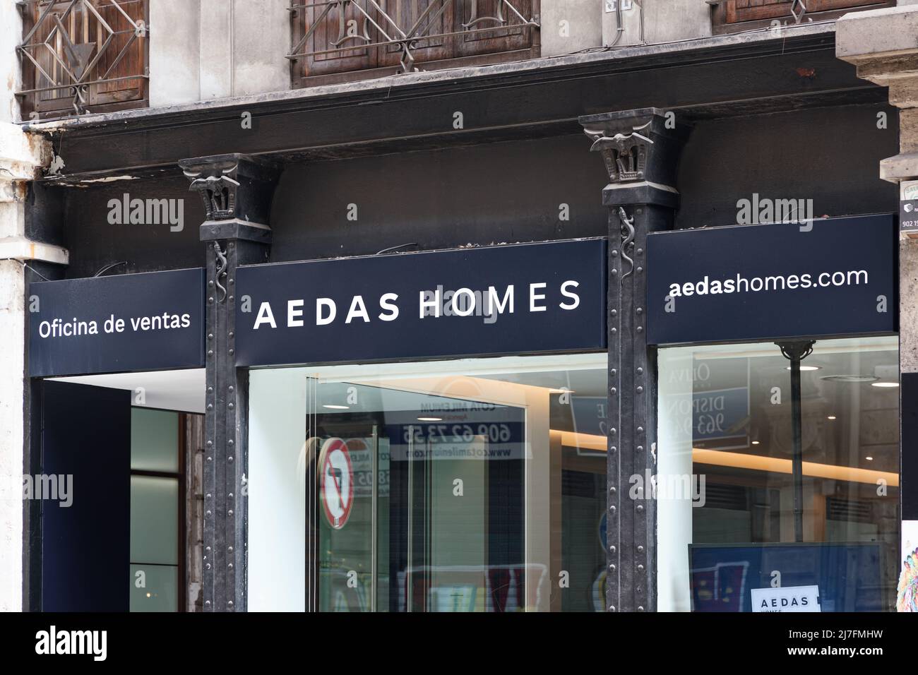 VALENCIA, SPAIN - MAY 05, 2022: AEDAS Homes is a new real estate developer in Spain Stock Photo
