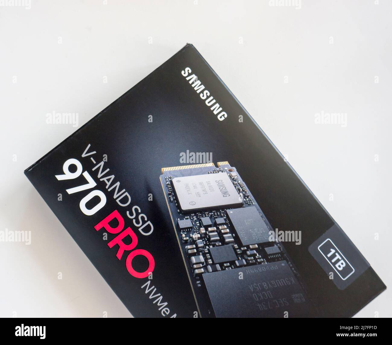 1TB V-NAND SSD Samsung 970 PRO NVMe M.2 (MZ-V7p1T0BW). Stock Photo