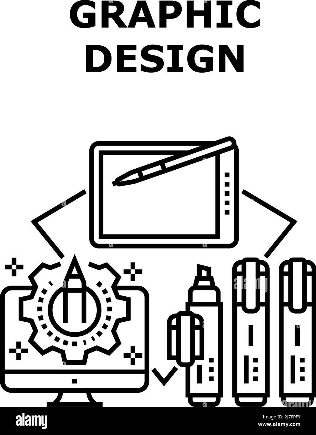 Graphic Design Vector Concept Black Illustration Stock Vector Image ...