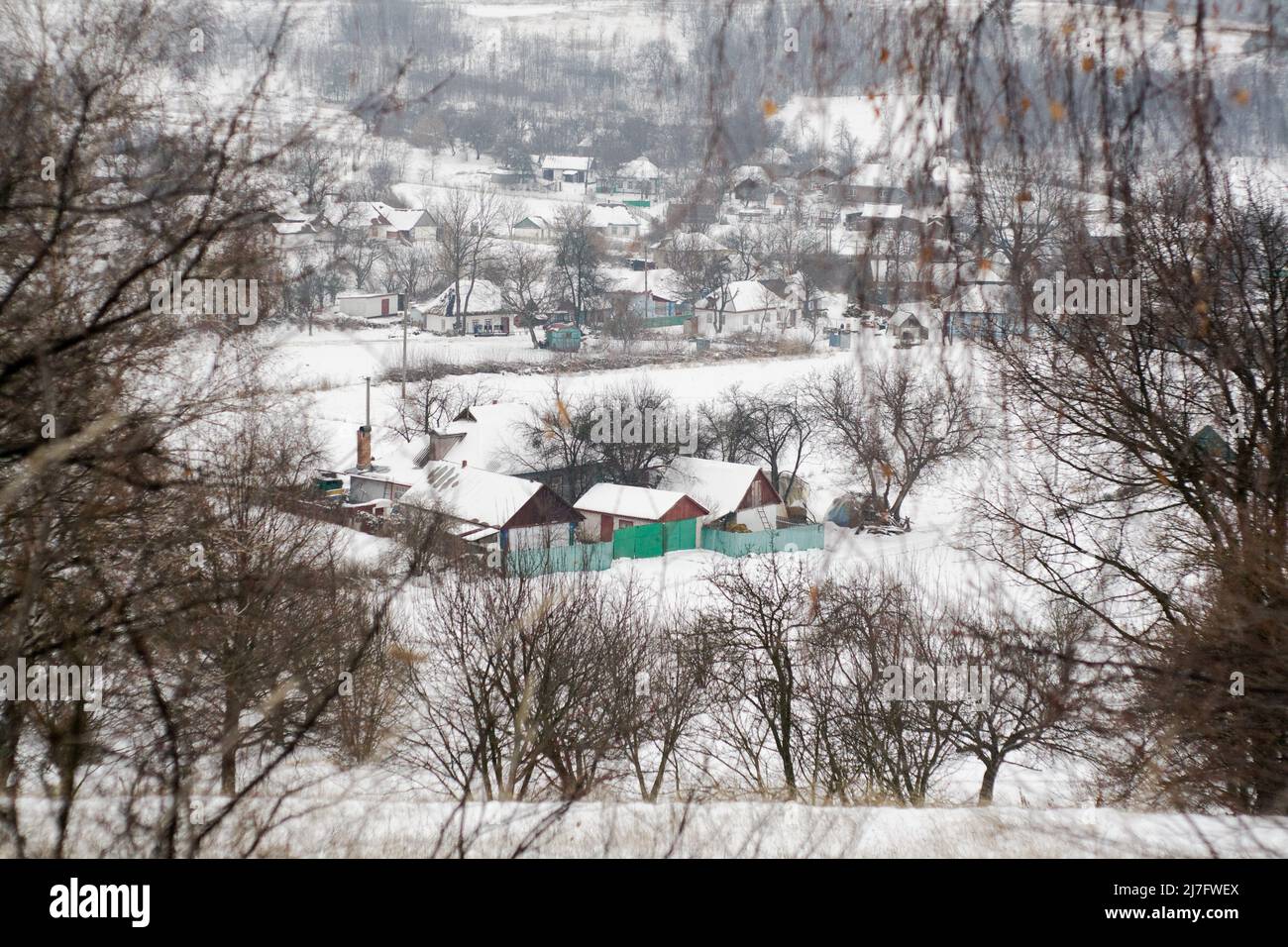 A typical Ukrainian village winter in central Ukraine Stock Photo - Alamy