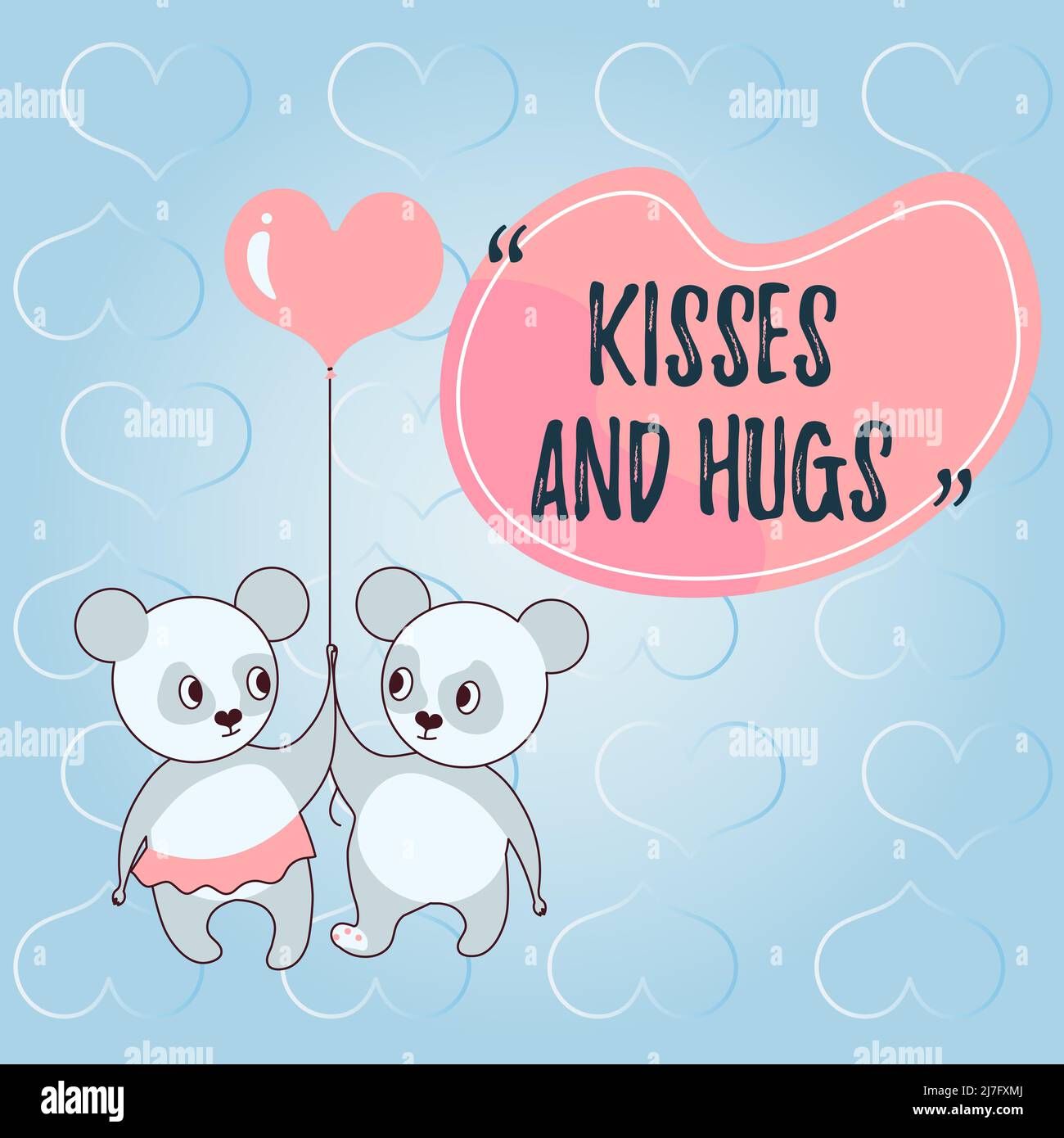 Writing displaying text KISSES AND HUGS. Word Written on Sign of love display emotions between