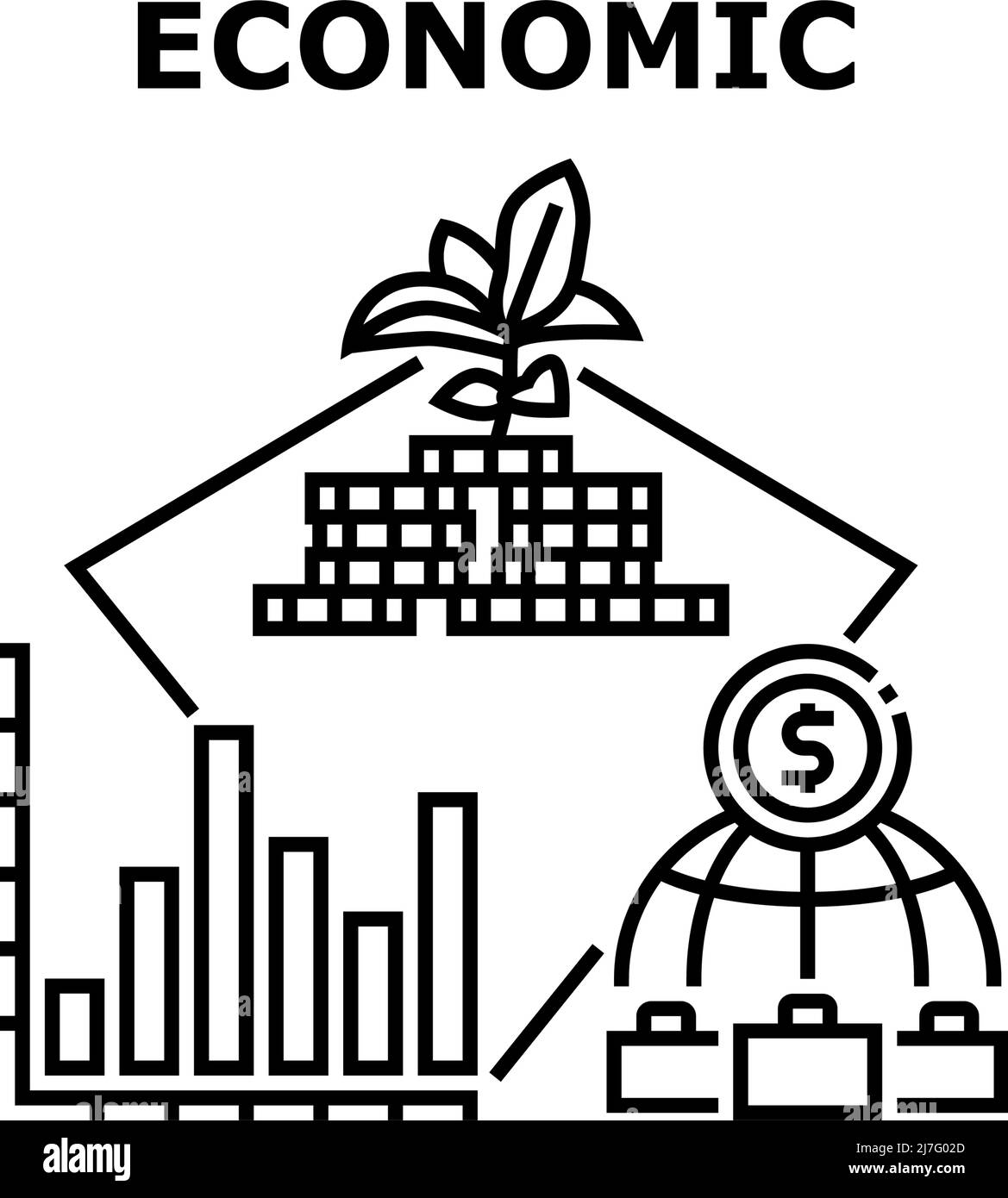 Economic Wealth Vector Concept Black Illustration Stock Vector Image ...