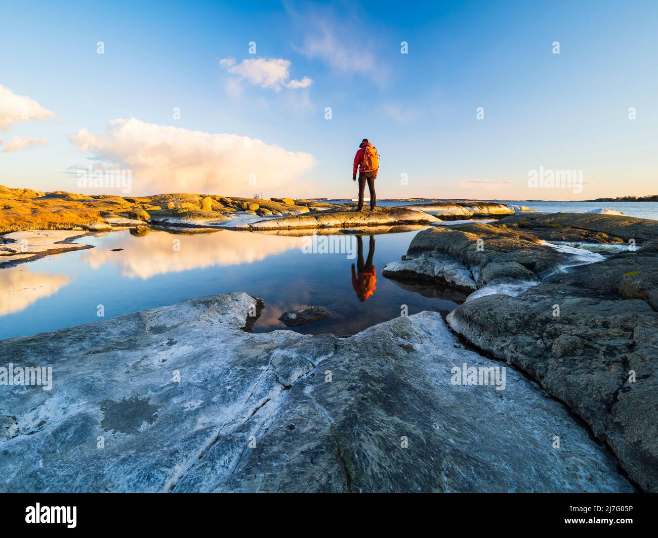 Man hiker standing looking hi-res stock photography and images - Alamy