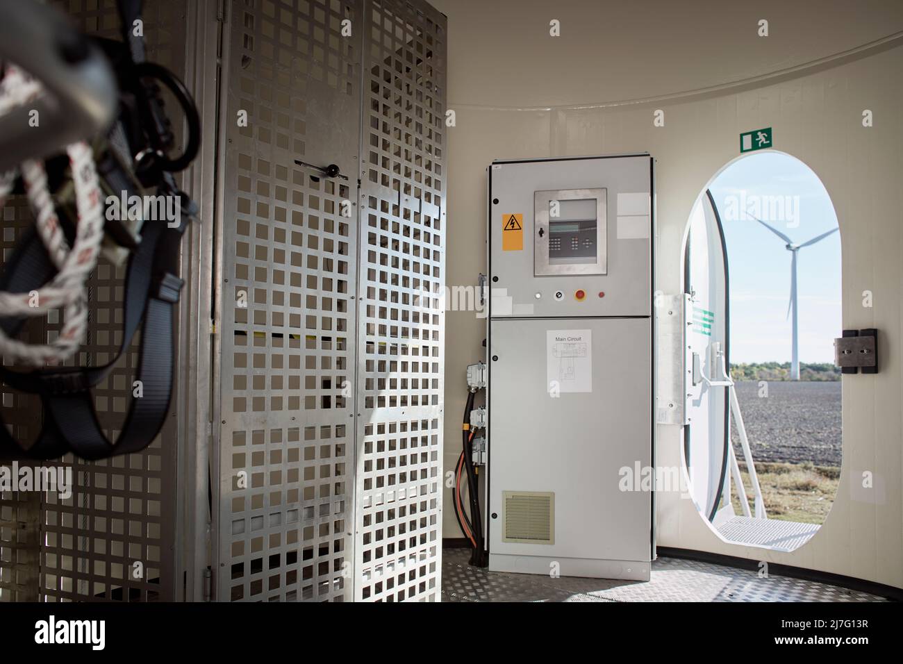 Interior of wind turbine Stock Photo Alamy