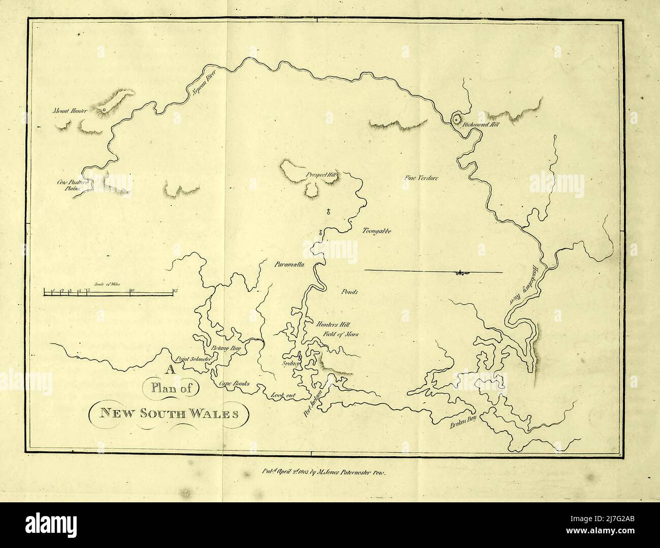 Ancient Map of New South Wales 1810 from the book ' A account of a voyage to New South Wales ' by George Barrington, 1755-1804. Publication date 1810 Publisher London : M. Jones. George Barrington (14 May 1755 – 27 December 1804) was an Irish-born pickpocket, popular London socialite, Australian pioneer (following his transportation to Botany Bay), and author. His escapades, arrests, and trials were widely chronicled in the London press of his day. For over a century following his death, Stock Photo