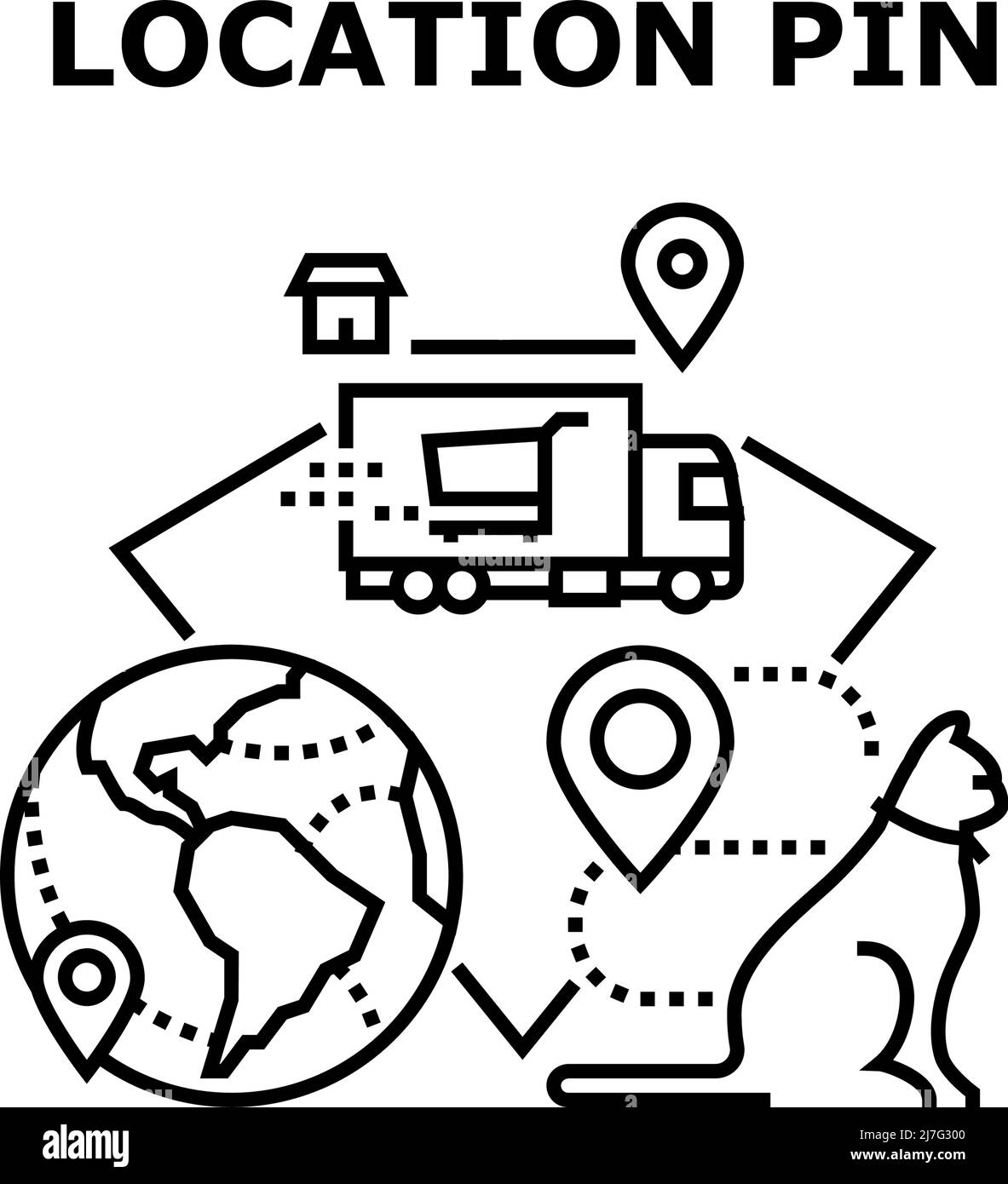 Location Pin Vector Concept Black Illustration Stock Vector Image & Art ...