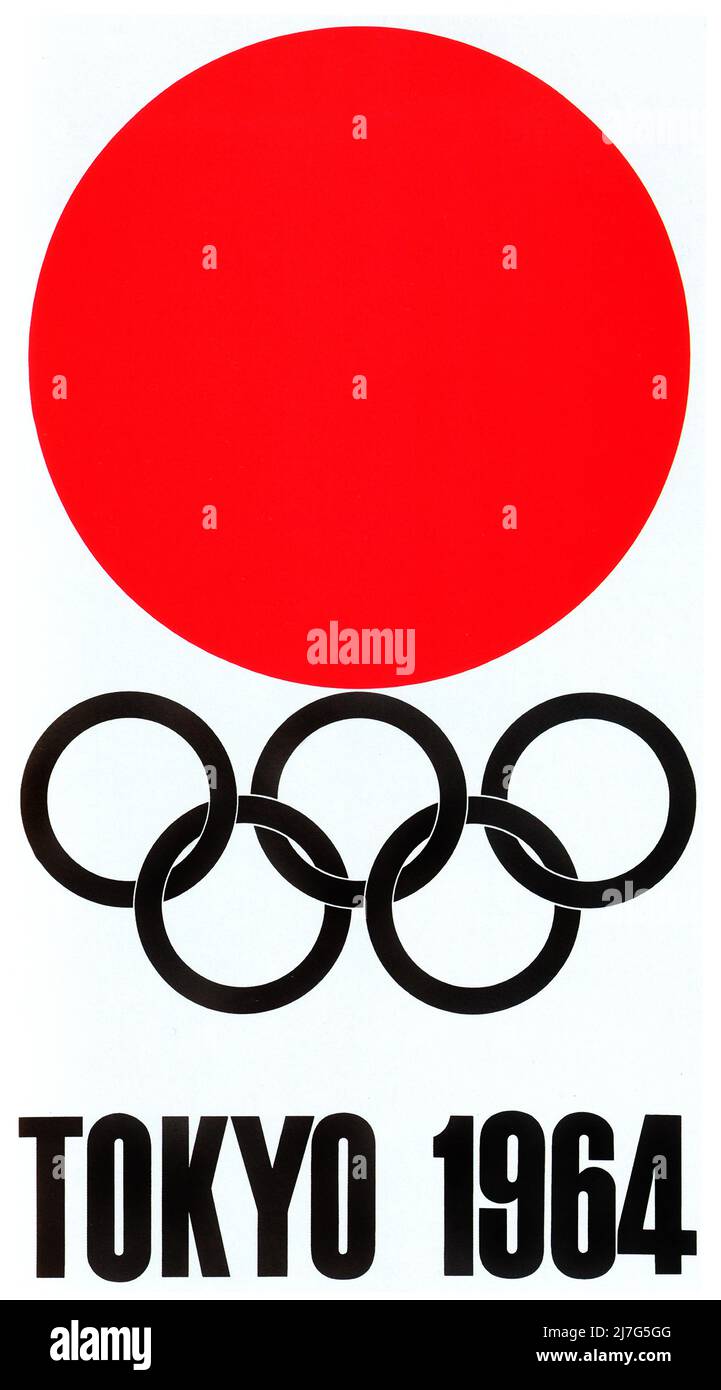 Vintage 1960s Poster for - 1964 Summer Olympics Stock Photo
