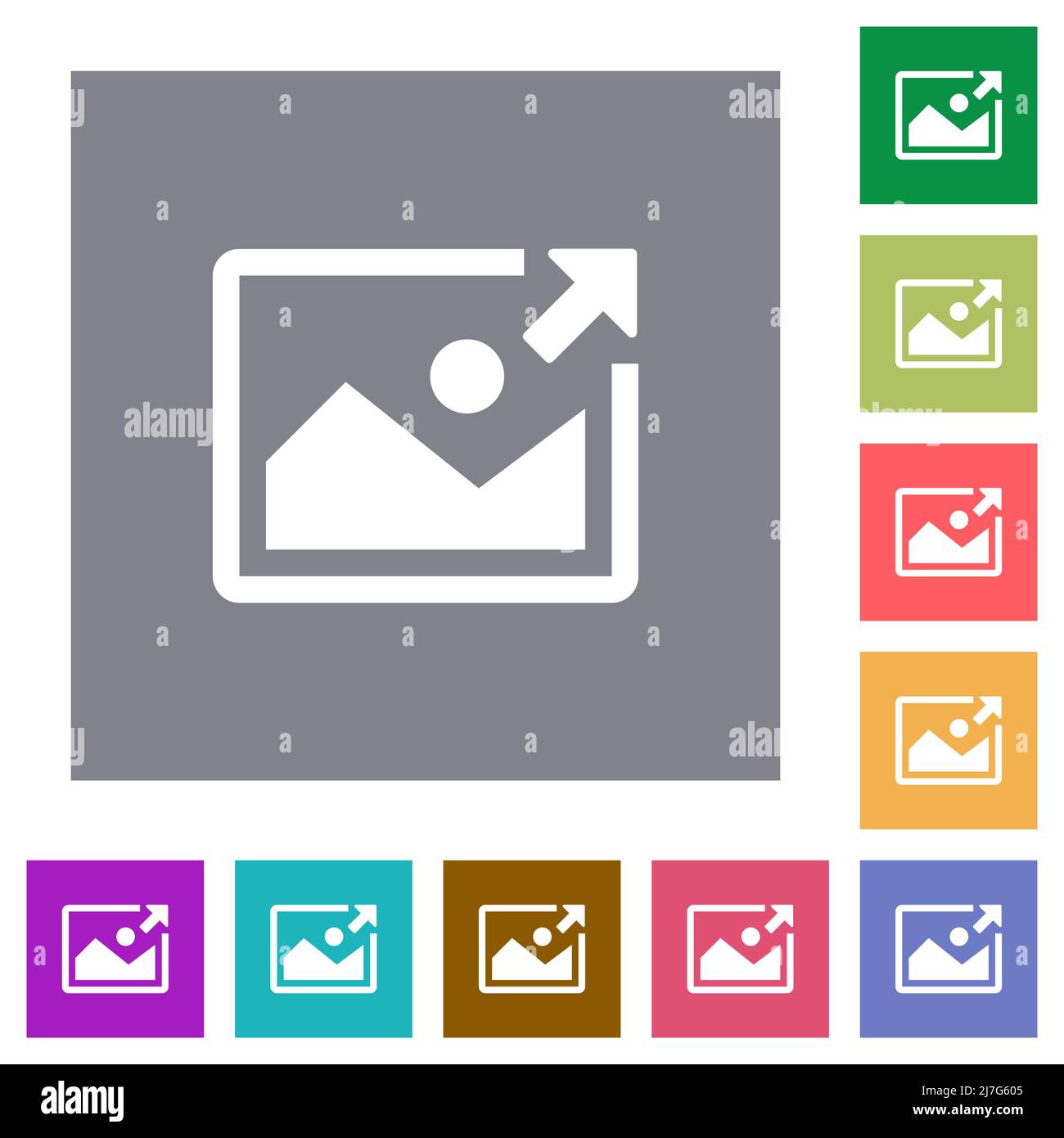 Export image flat icons on simple color square backgrounds Stock Vector ...