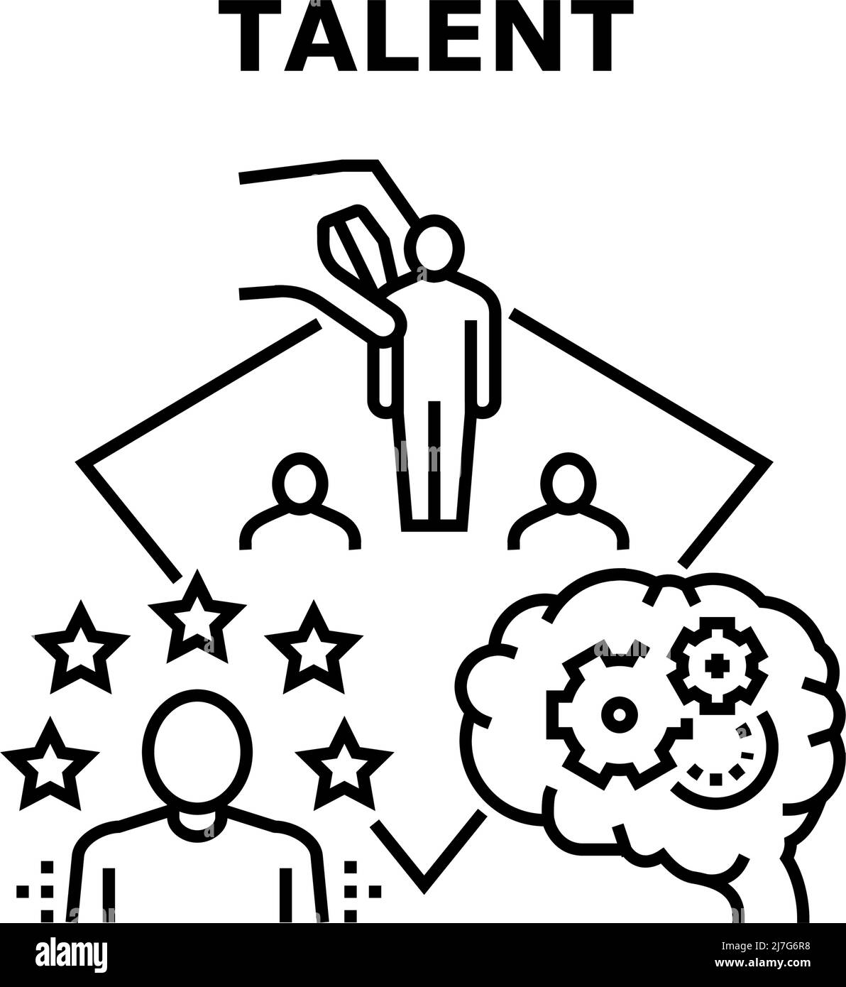 Talent Employee Vector Concept Black Illustration Stock Vector Image ...