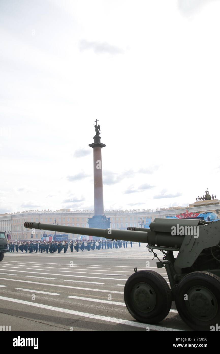 Saint Petersburg, Russia 9 May 2022 A solemn military parade in St
