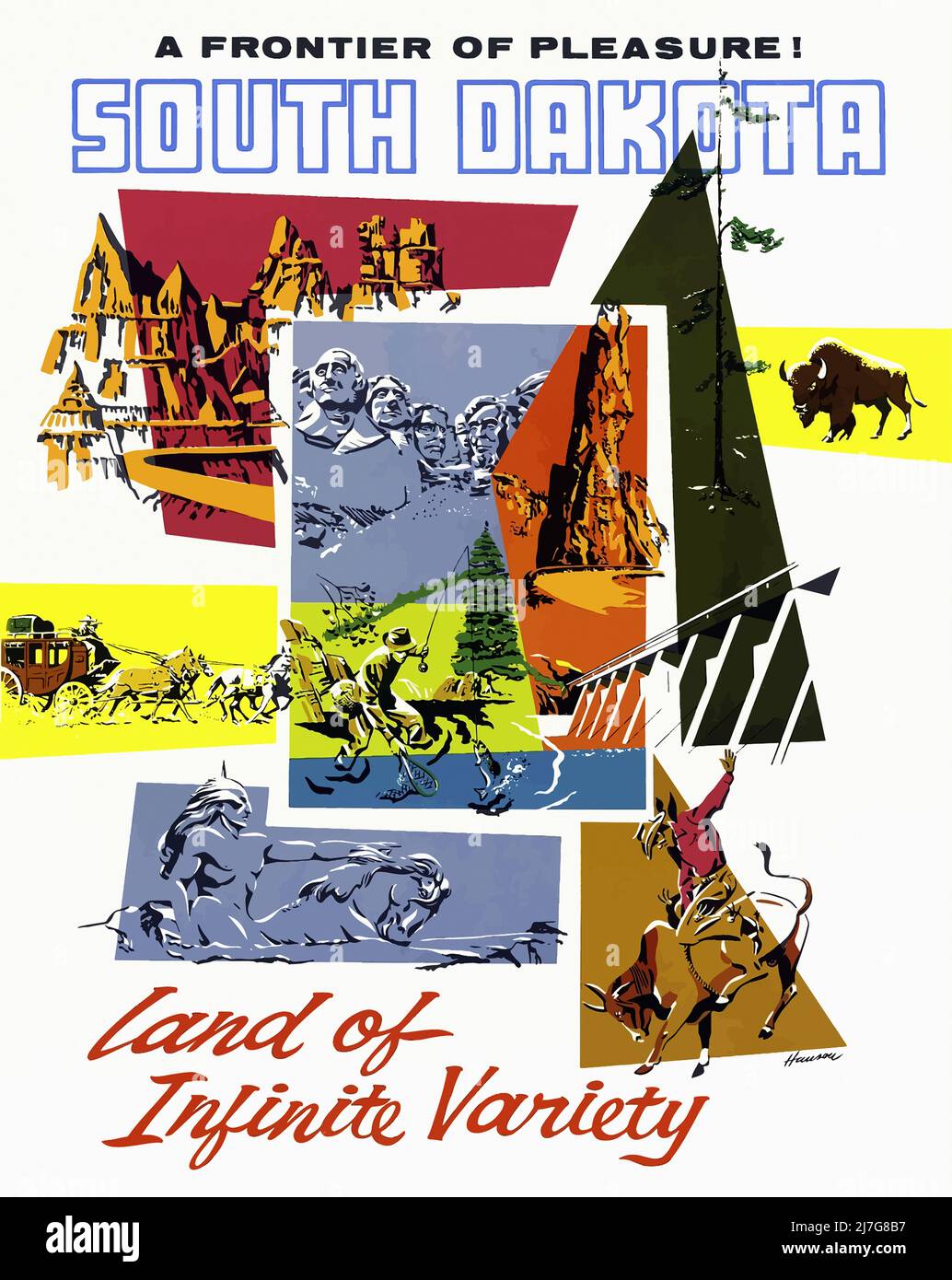Vintage Travel Poster - South Dakota Stock Photo