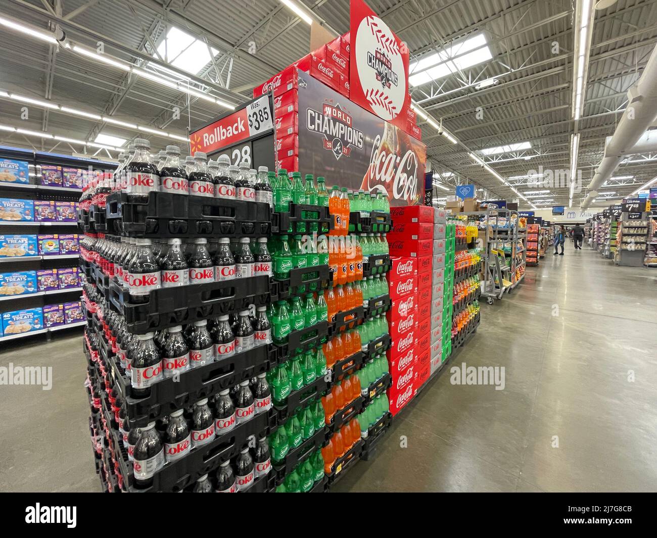Grovetown, Ga USA - 04 20 22: Coca Cola themed champion display side view Stock Photo