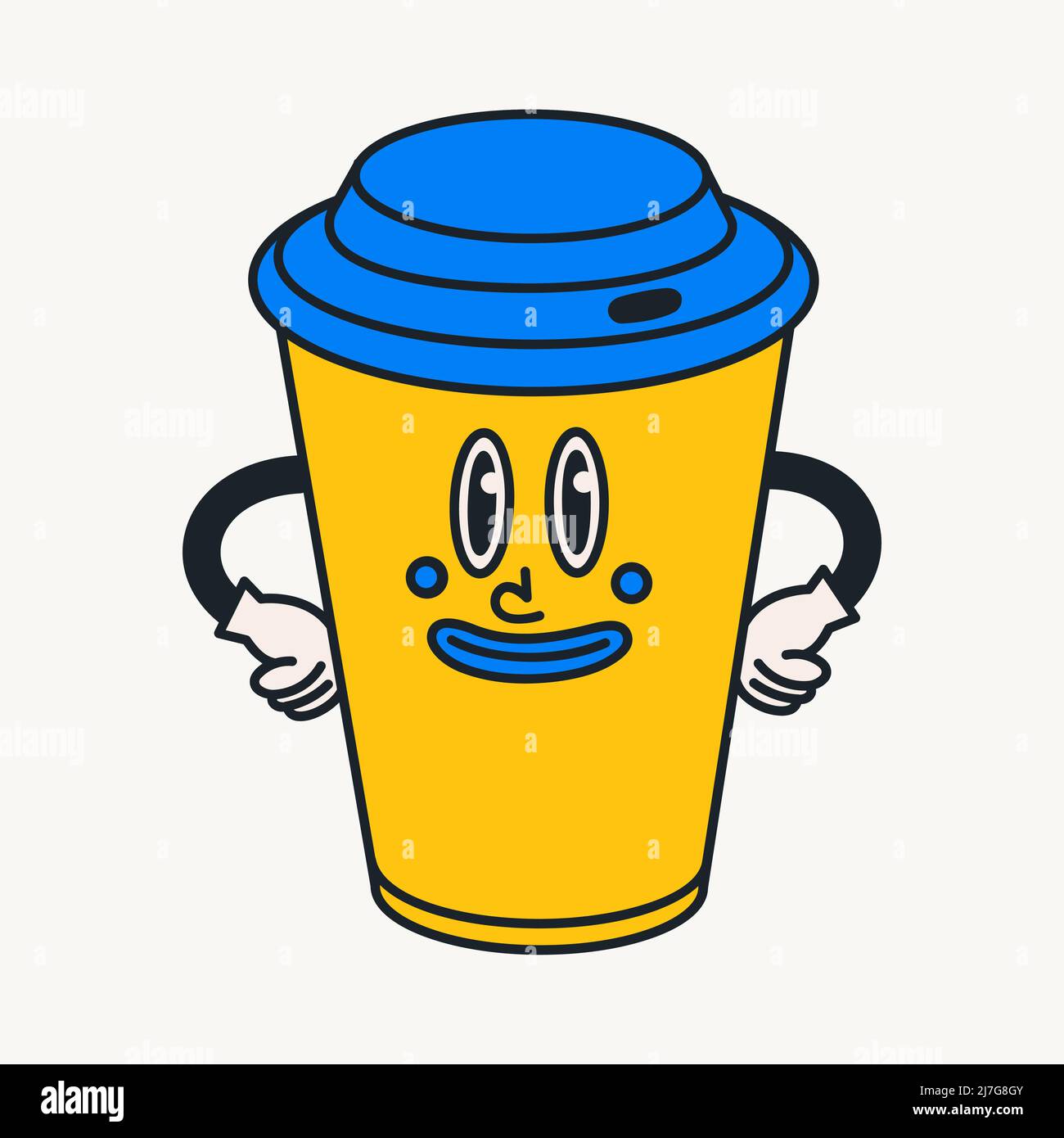 Cartoon vector funny cute Comic characters,paper coffe cup Stock Vector ...