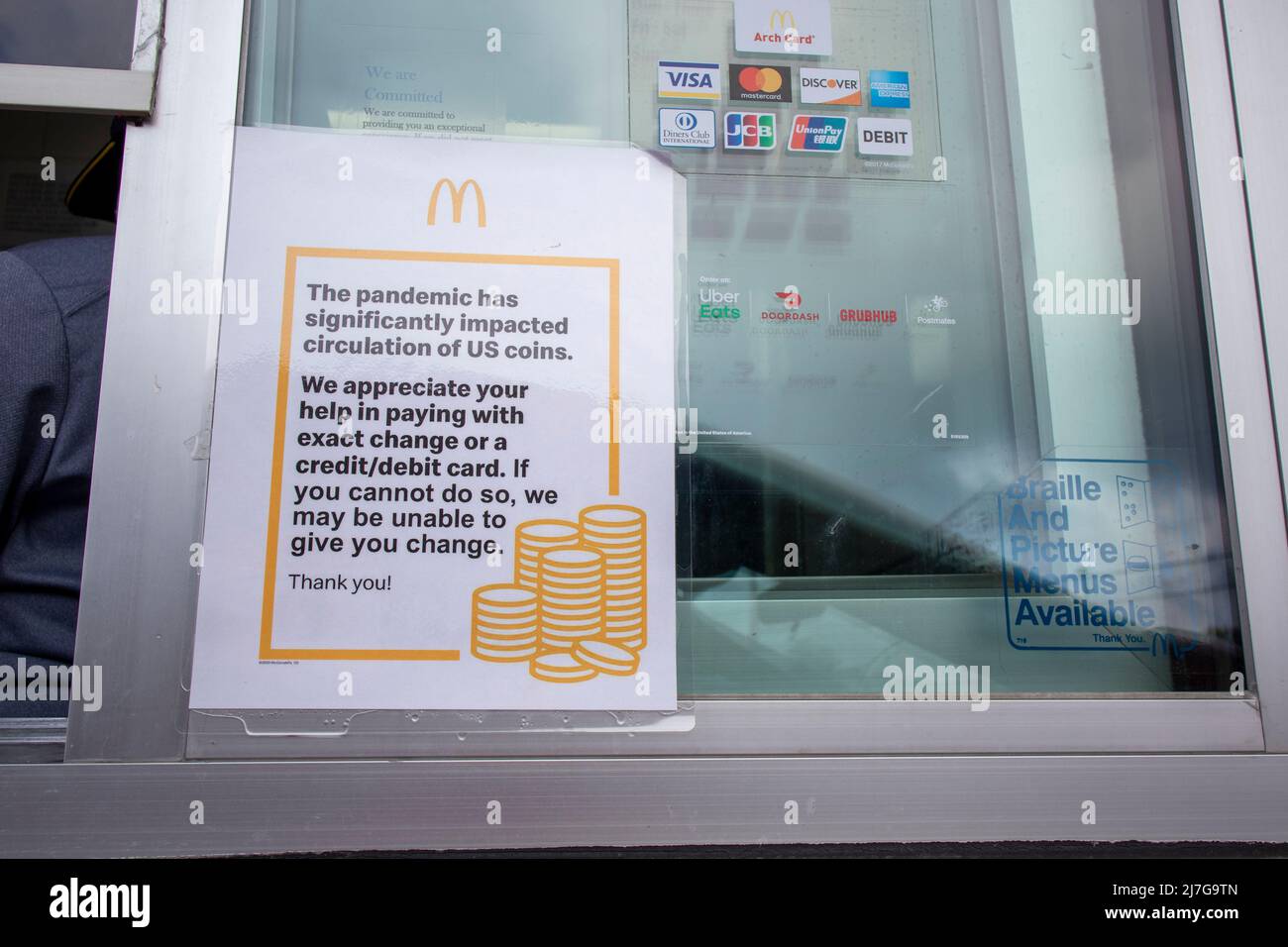 Columbia County, Ga USA 08 20 21 McDonalds change shortage notice