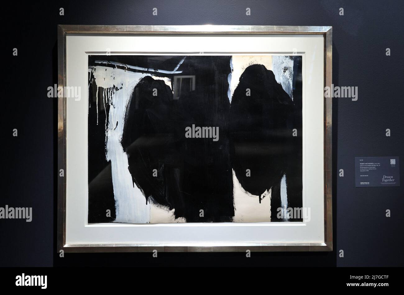 Elegy to the Spanish Republic No. 59 by Robert Motherwell on display at