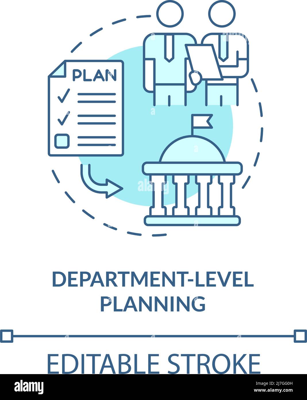 Department level planning turquoise concept icon Stock Vector Image