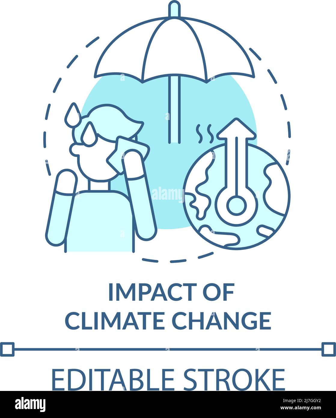 Impact of climate change turquoise concept icon Stock Vector Image ...