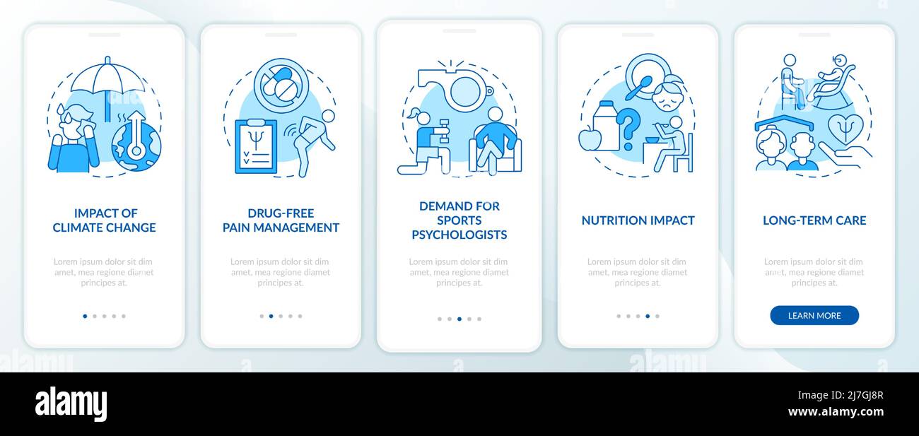 Trends in psychology and mental health blue onboarding mobile app ...