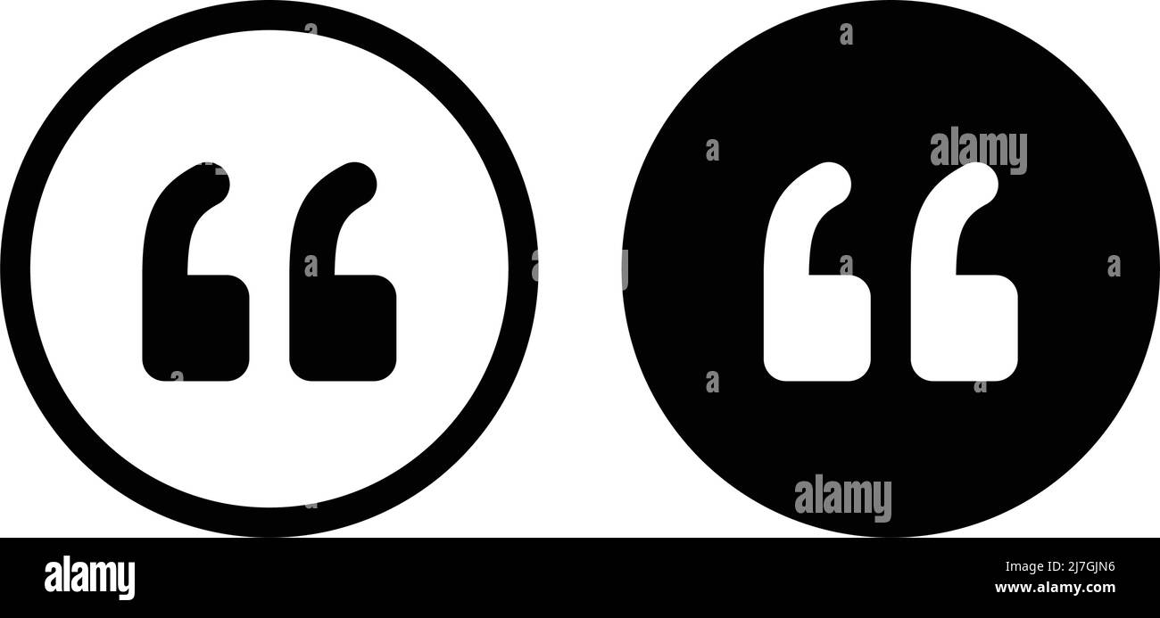 A set of round icons with double quotation marks. Editable vector. Stock Vector
