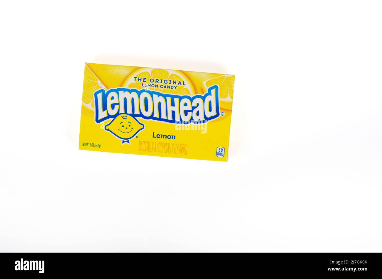 Lemonhead candy box Stock Photo