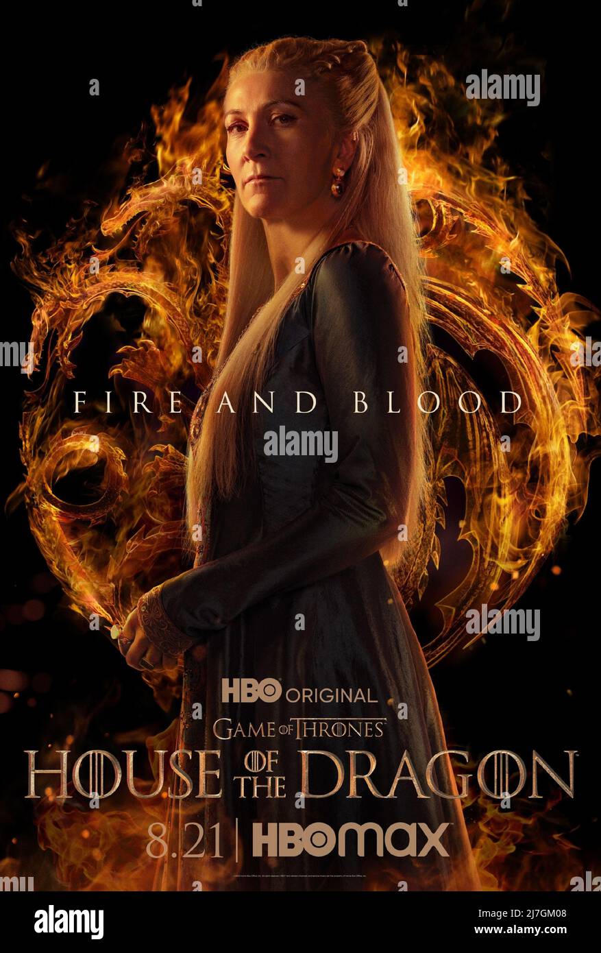 Poster - Eve Best (Princess Rhaenys Targaryen), House of the Dragon (2022).  Photo credit: HBO Max/THA Stock Photo - Alamy