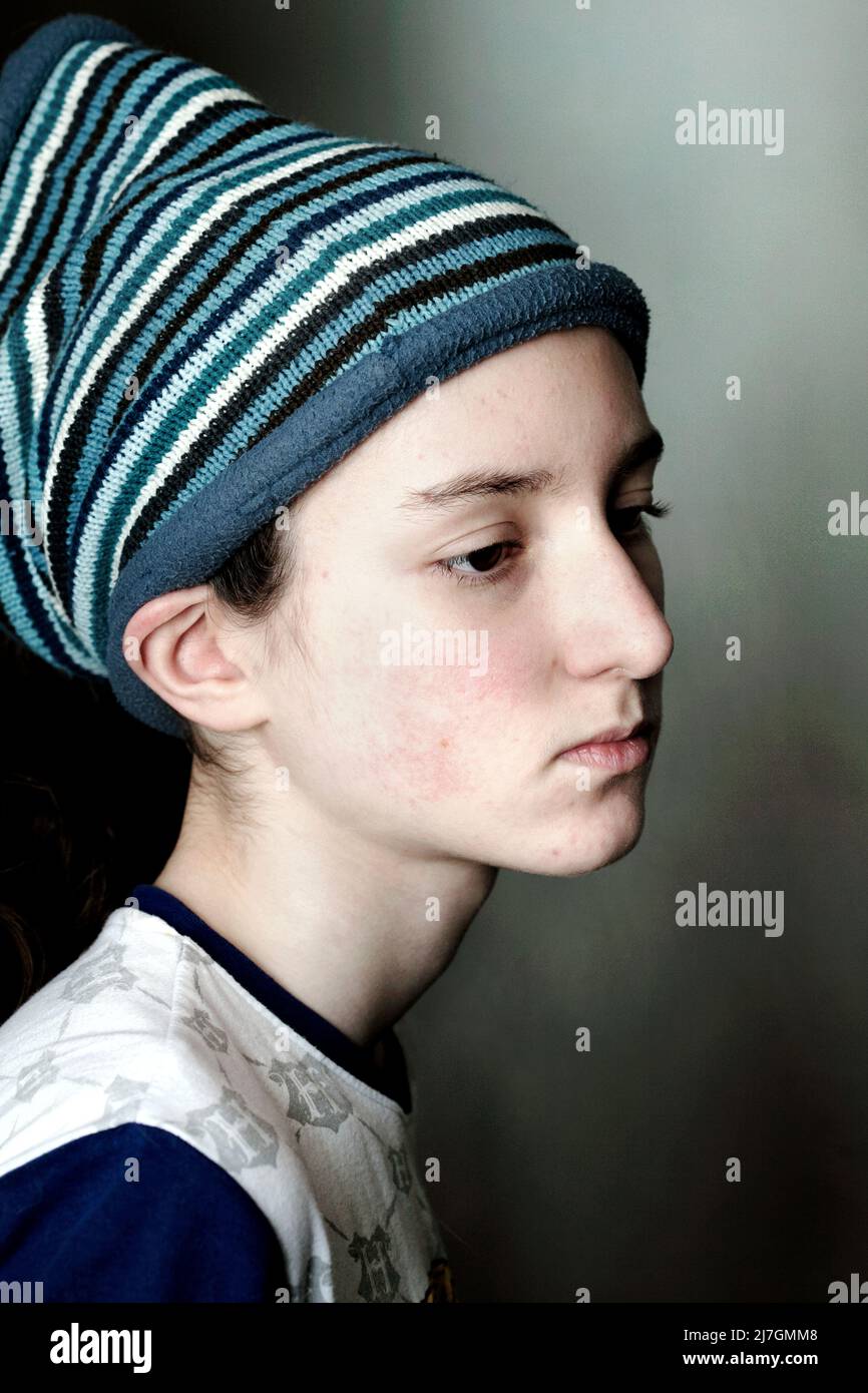 Portrait of 13-year-old boy. Stock Photo
