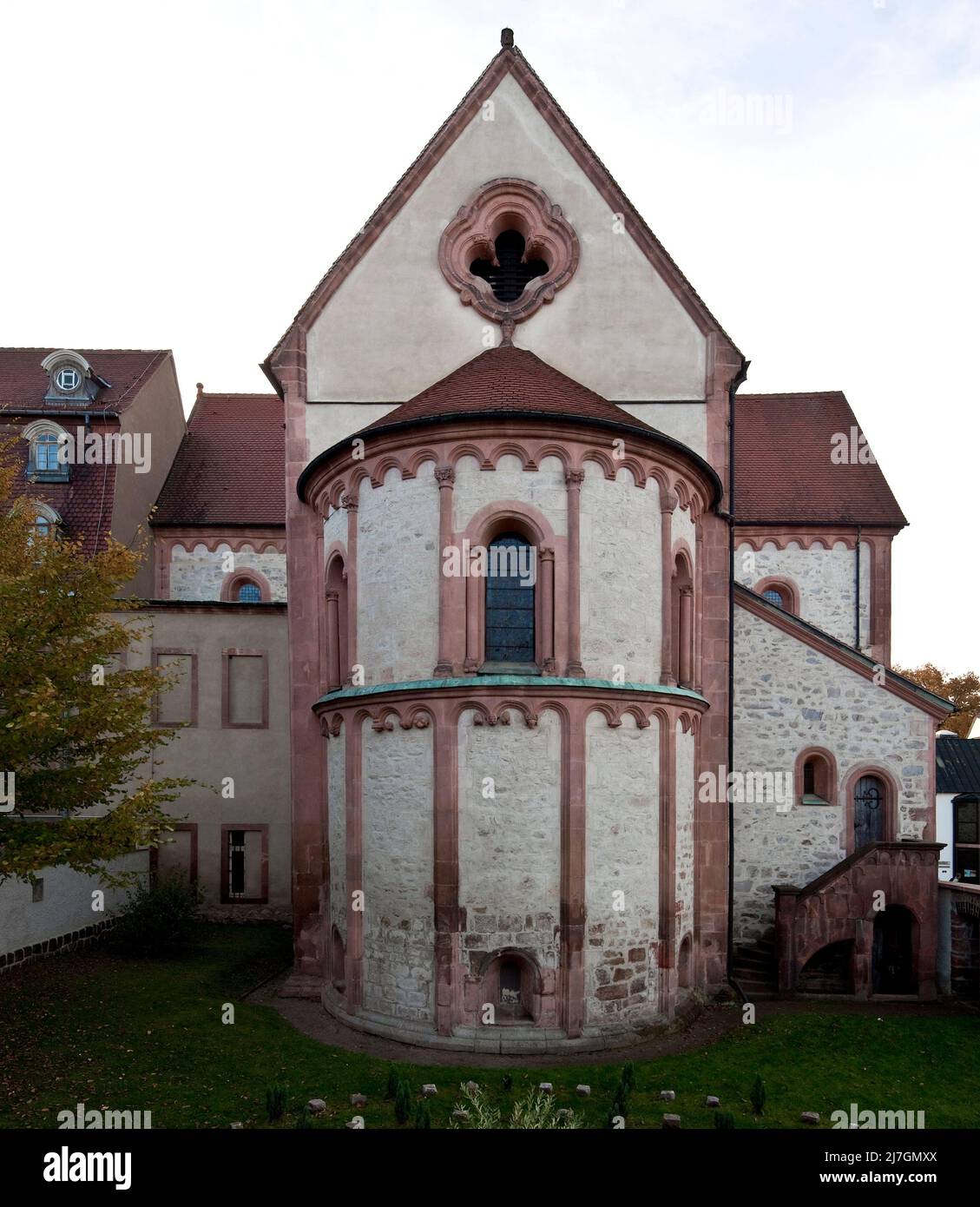 Wechselburg Sachsen ehem Stiftskirche 58367 Ostansicht axial rechts Sakristeianbau m Außentreppe von 1900 Stock Photo