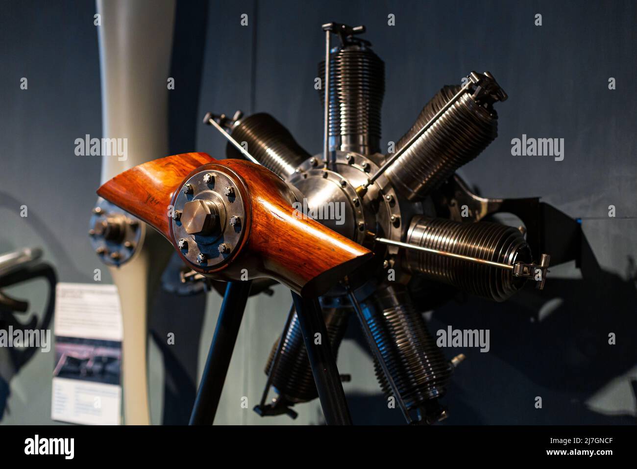 Aircraft engine parts in the Museum of the History of Aviation Stock
