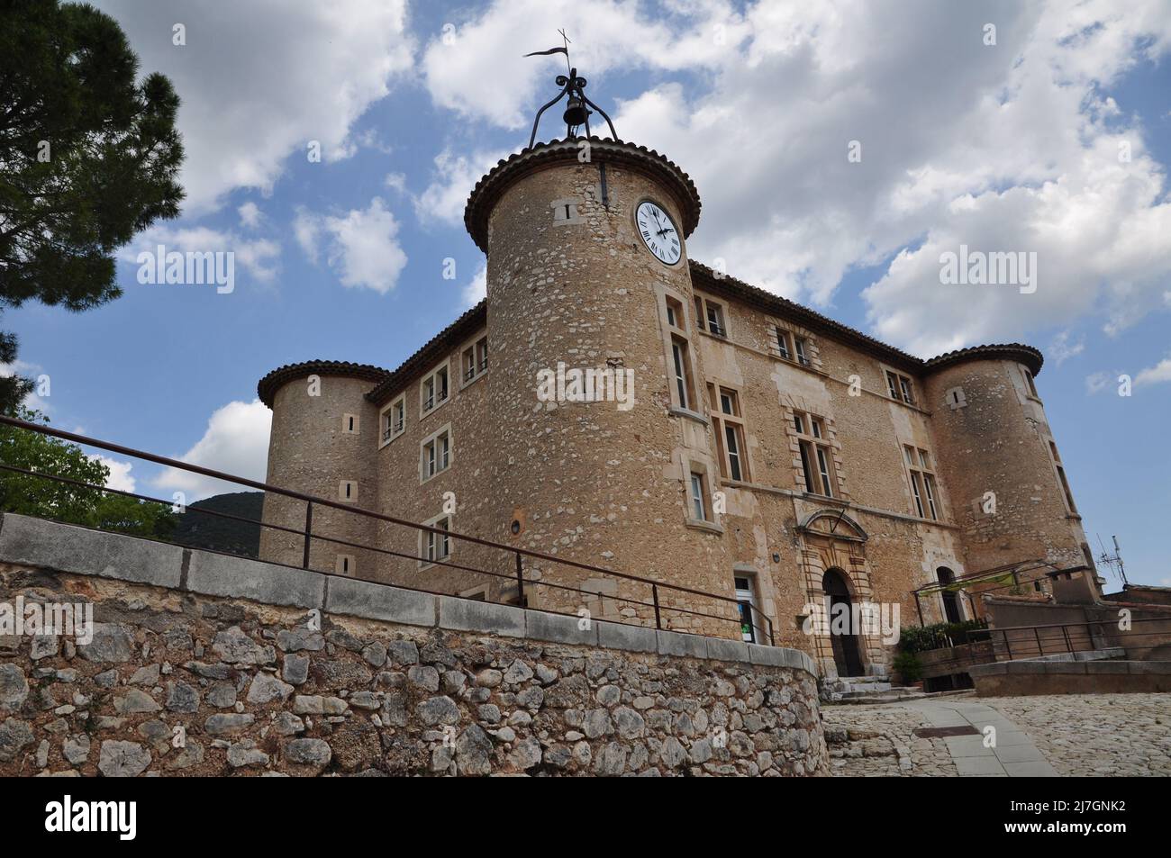 The castle-town hall of Rustrel in the Luberon Stock Photo - Alamy