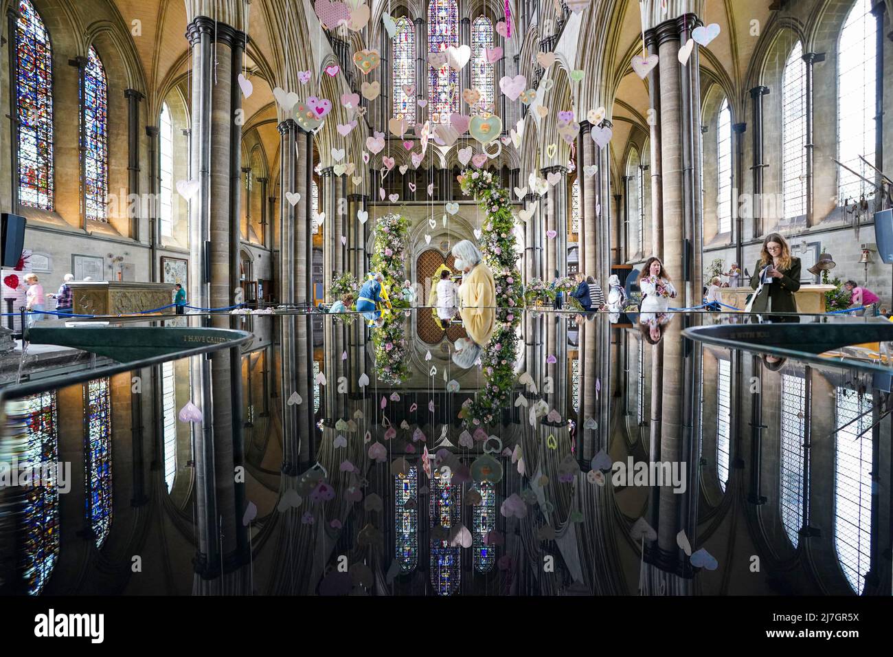 Finishing touches are done to displays as part of A Festival of Flowers