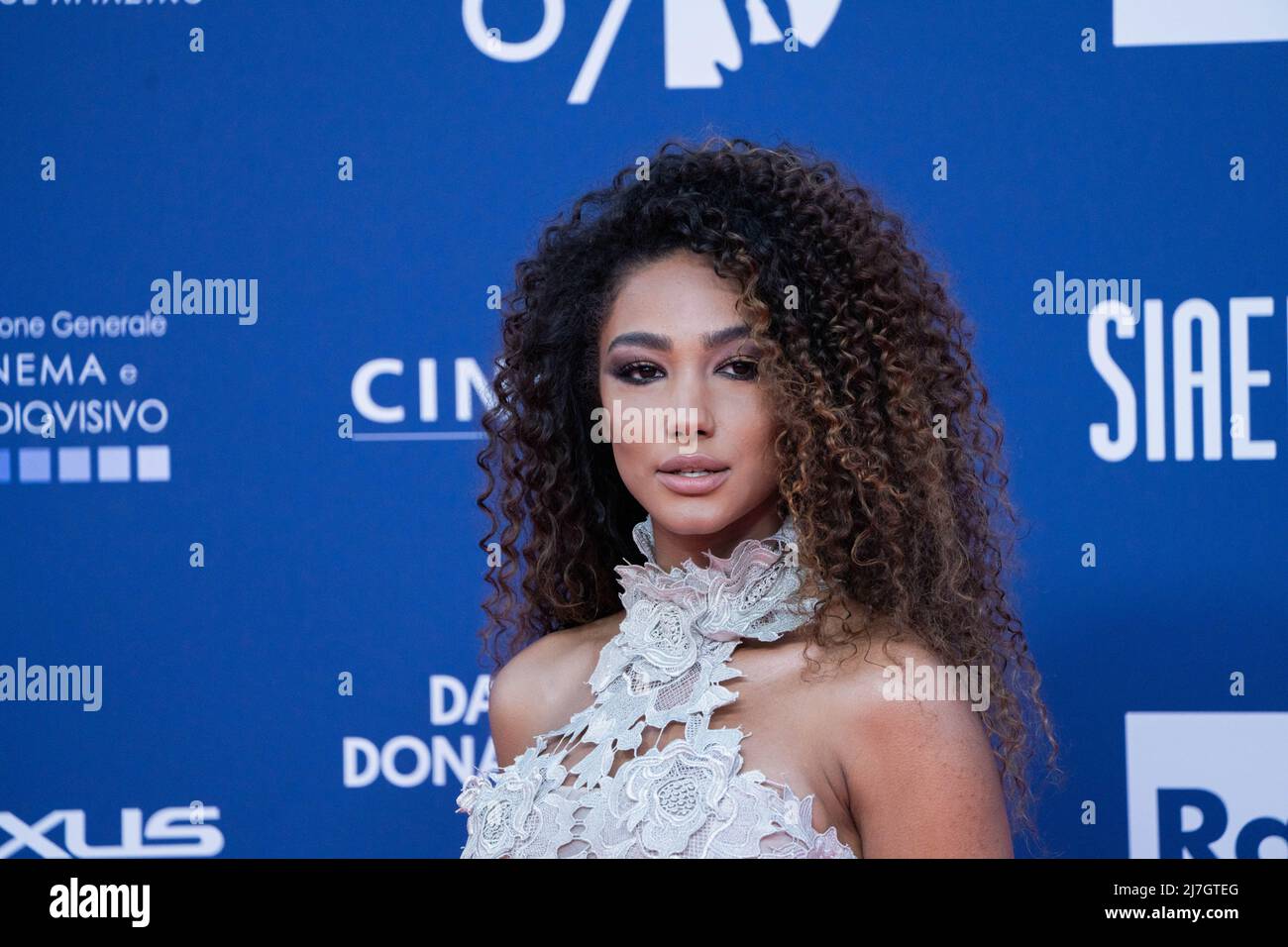 Rome, Italy, May 3, 2022 - Samira Lui with  attends at the red carpet at 'David di Donatello 'prize 2022. Credits: Luigi de Pompeis/Alamy Live News Stock Photo