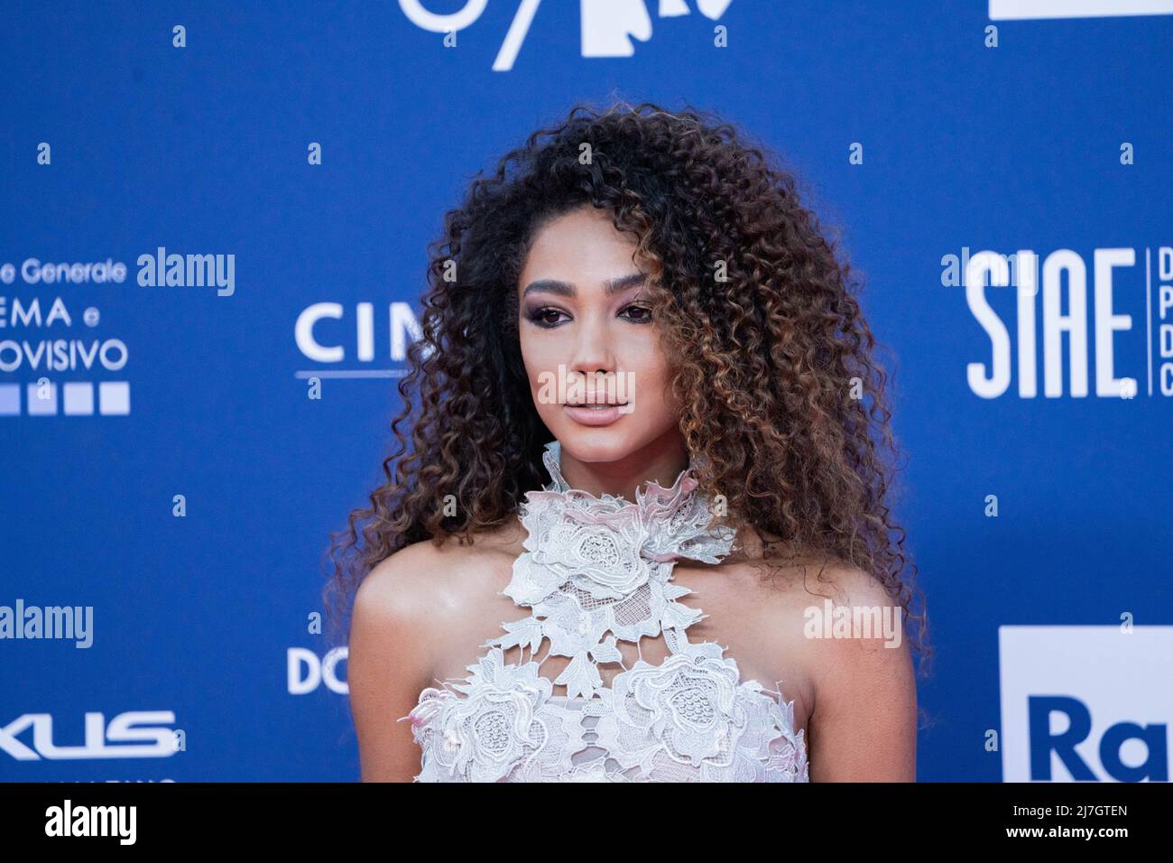 Rome, Italy, May 3, 2022 - Samira Lui with  attends at the red carpet at 'David di Donatello 'prize 2022. Credits: Luigi de Pompeis/Alamy Live News Stock Photo