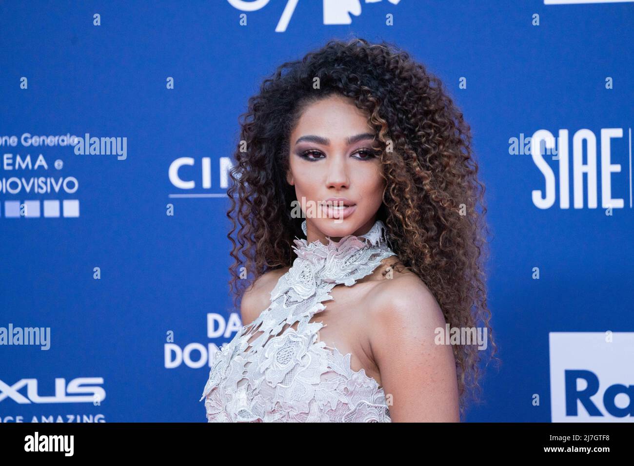 Rome, Italy, May 3, 2022 - Samira Lui with  attends at the red carpet at 'David di Donatello 'prize 2022. Credits: Luigi de Pompeis/Alamy Live News Stock Photo