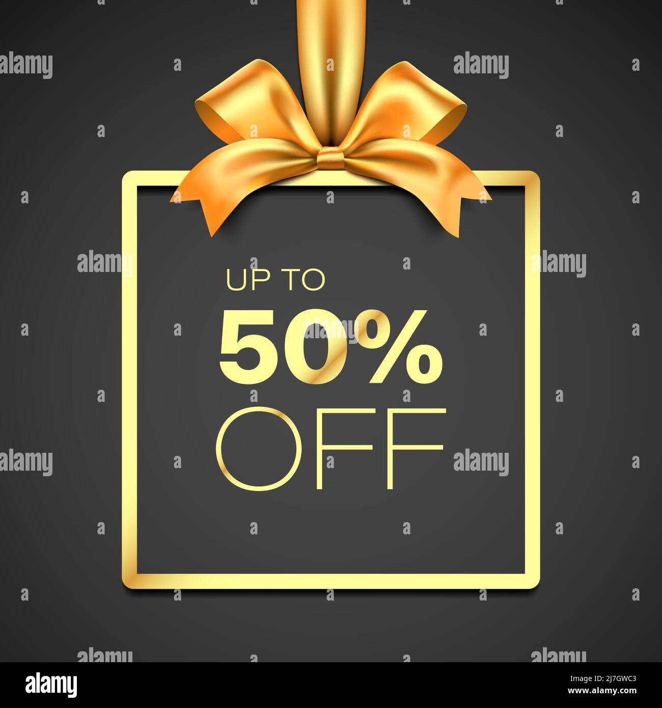 https://c8.alamy.com/comp/2J7GWC3/luxury-style-50-percent-discount-gift-card-vector-design-premium-golden-giftbox-frame-with-satin-ribbon-on-black-background-2J7GWC3.jpg