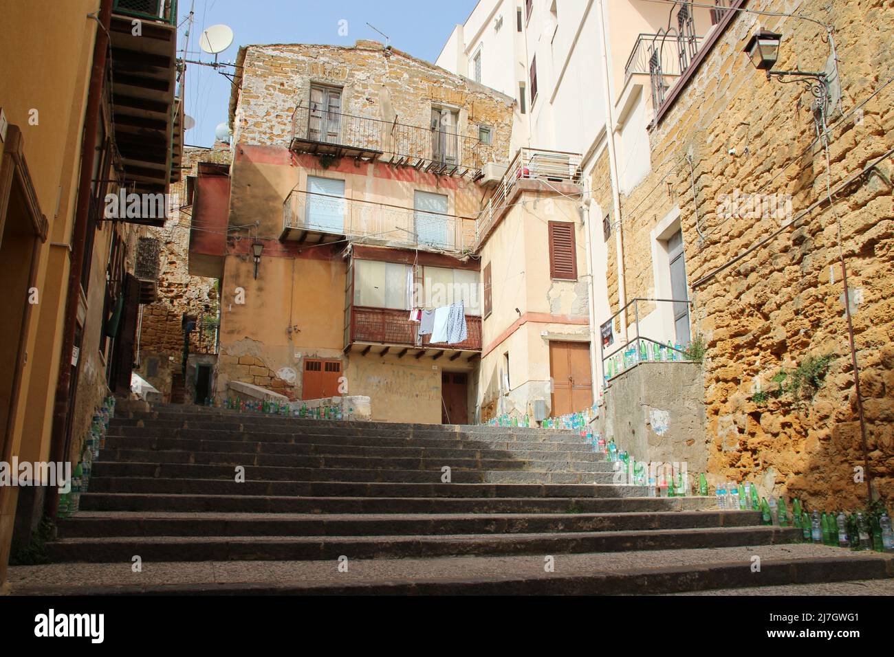 stairs and houses in agrigento in sicily (italy Stock Photo Alamy