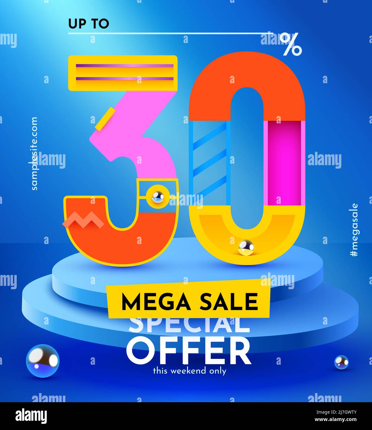 30 percent Off. Discount creative composition. Sale symbol with