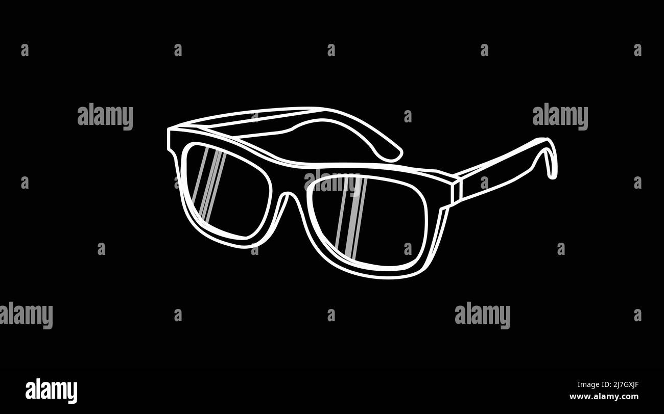 Vector isolated Illustration of Sunglasses. Black and White Sunglasses