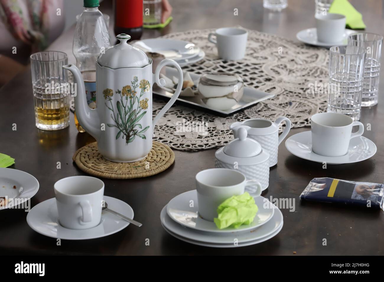 table setting for a reception Stock Photo