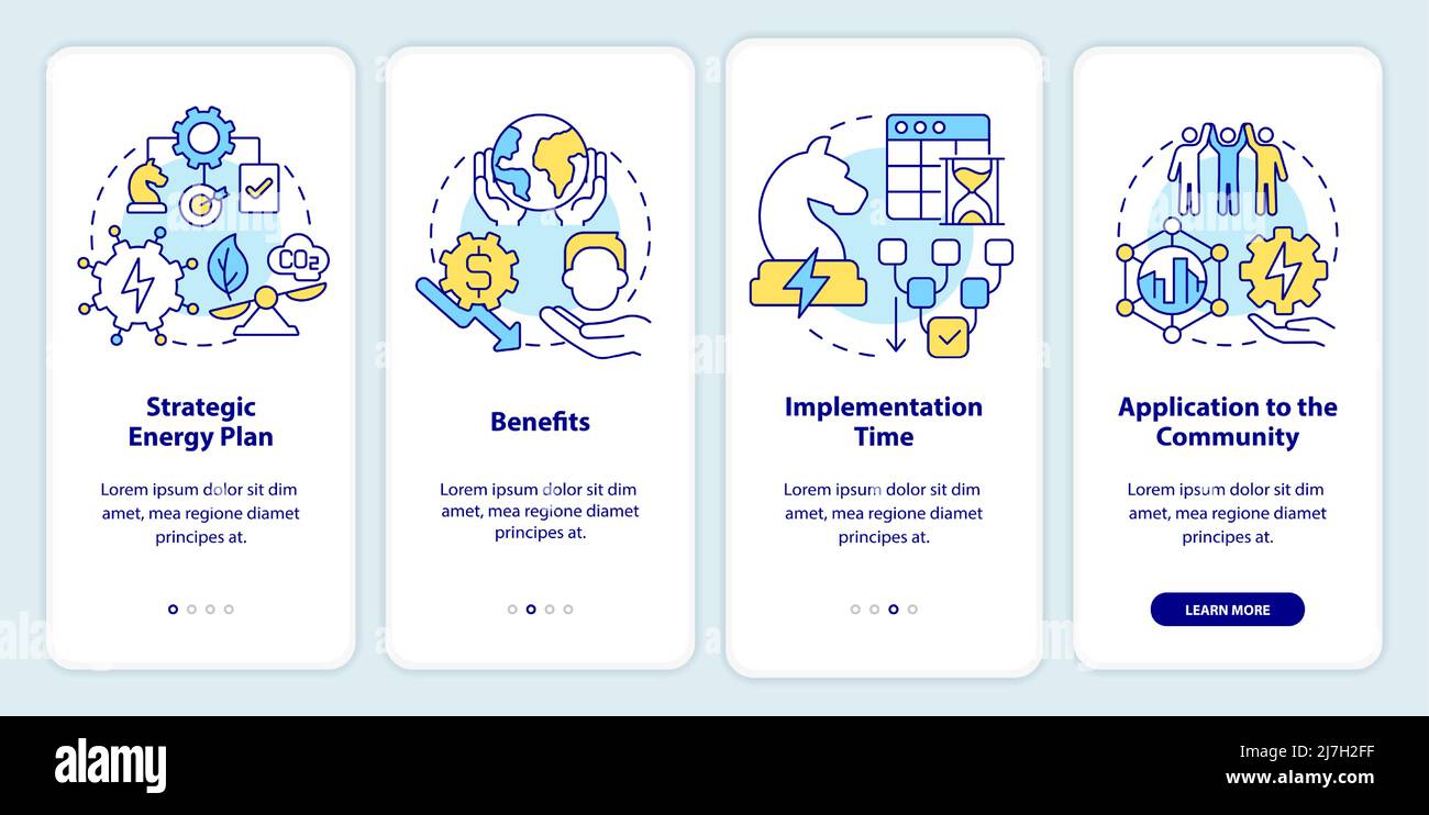 Energy planning onboarding mobile app screen Stock Vector Image & Art ...